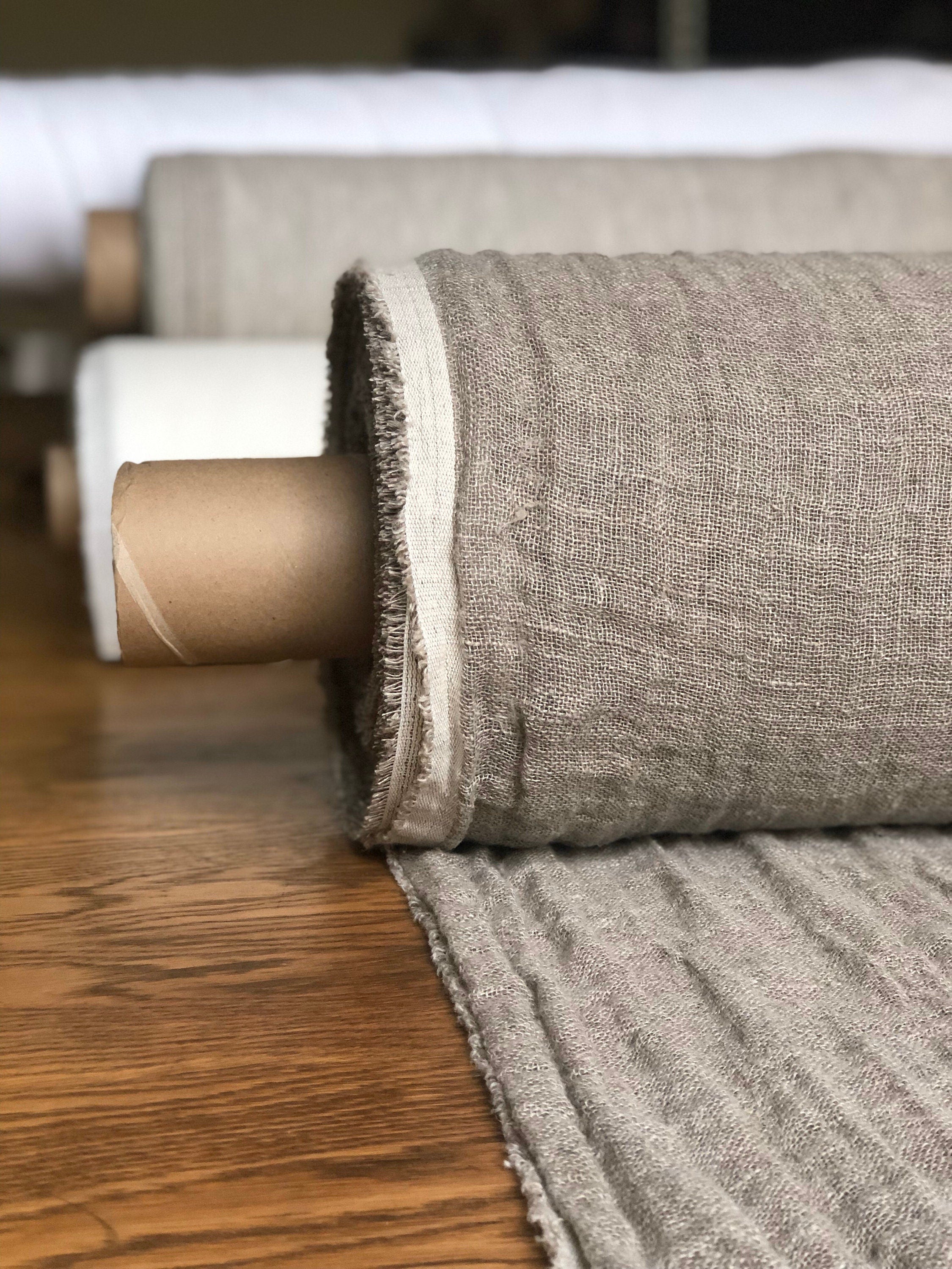 Natural Linen Fabric: Softened Weave, 140cm Wide, For Sewing