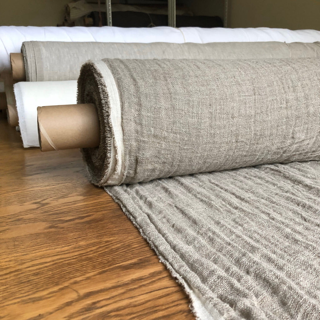 Natural Linen Fabric: Softened Weave, 140cm Wide, For Sewing