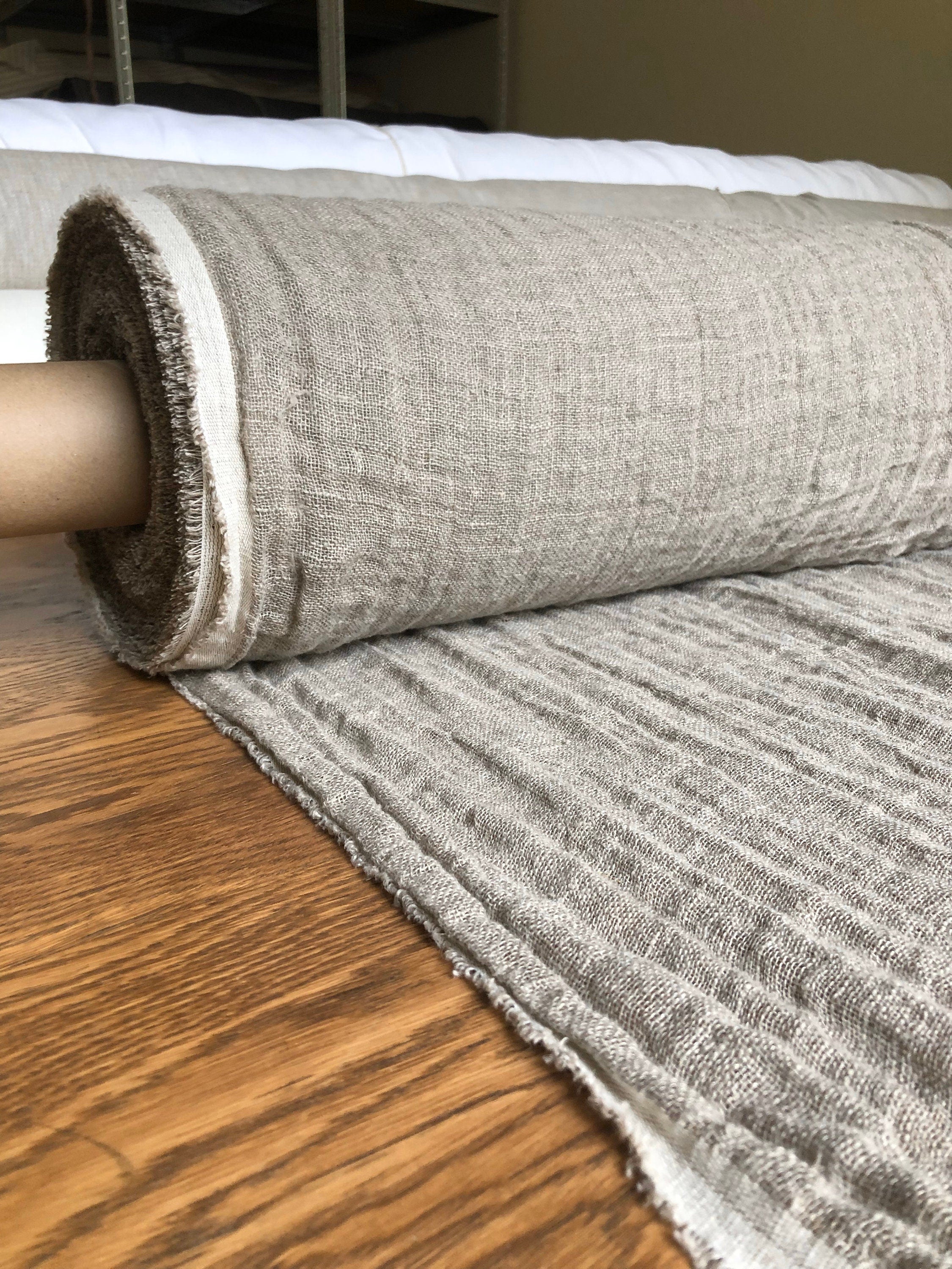 Natural Linen Fabric: Softened Weave, 140cm Wide, For Sewing