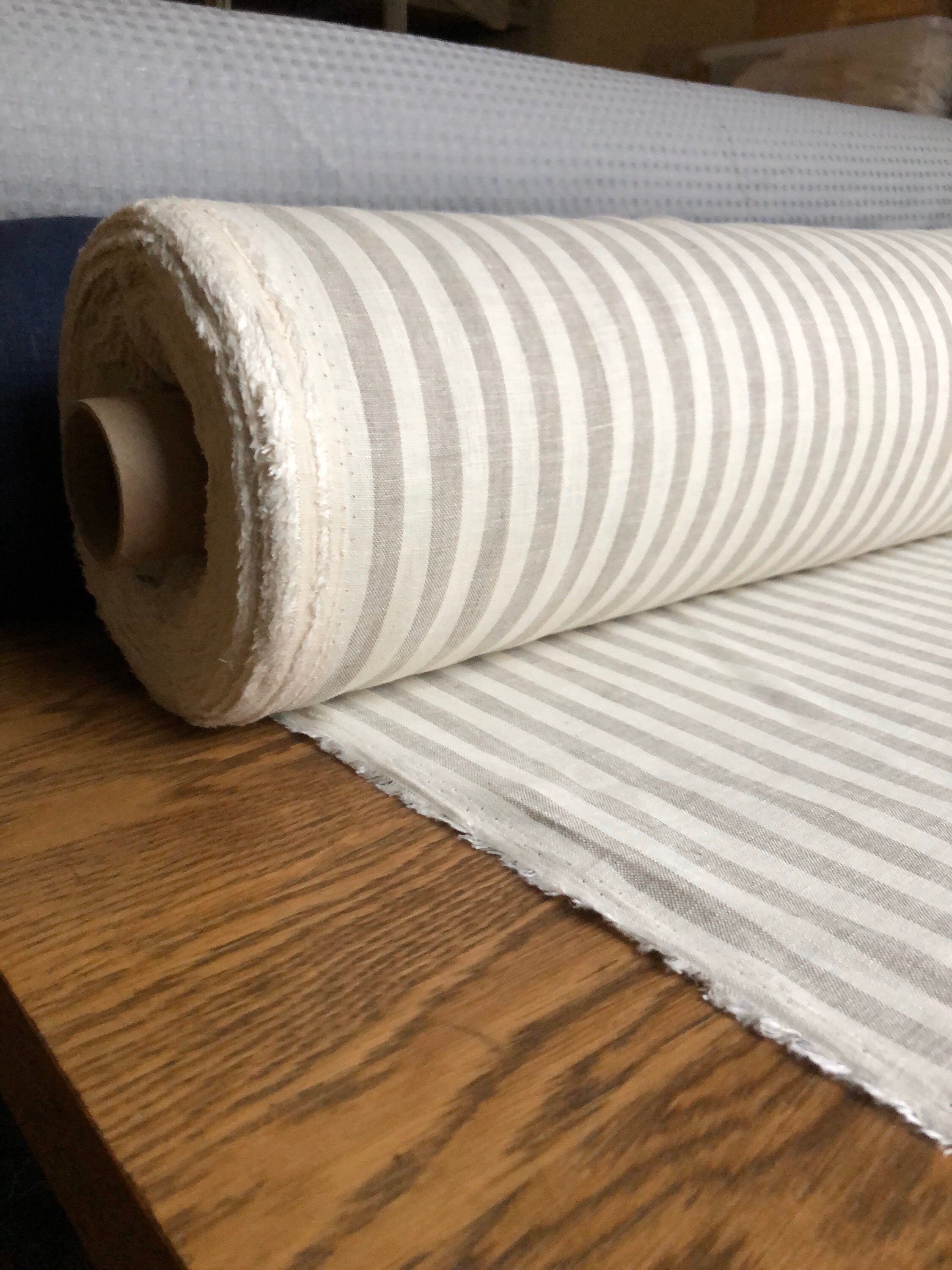 Striped Linen Fabric: 100% Natural, 150cm Wide - BGO203