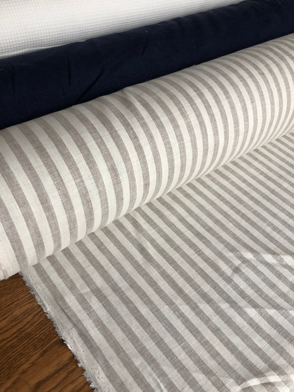 Striped Linen Fabric: 100% Natural, 150cm Wide - BGO203
