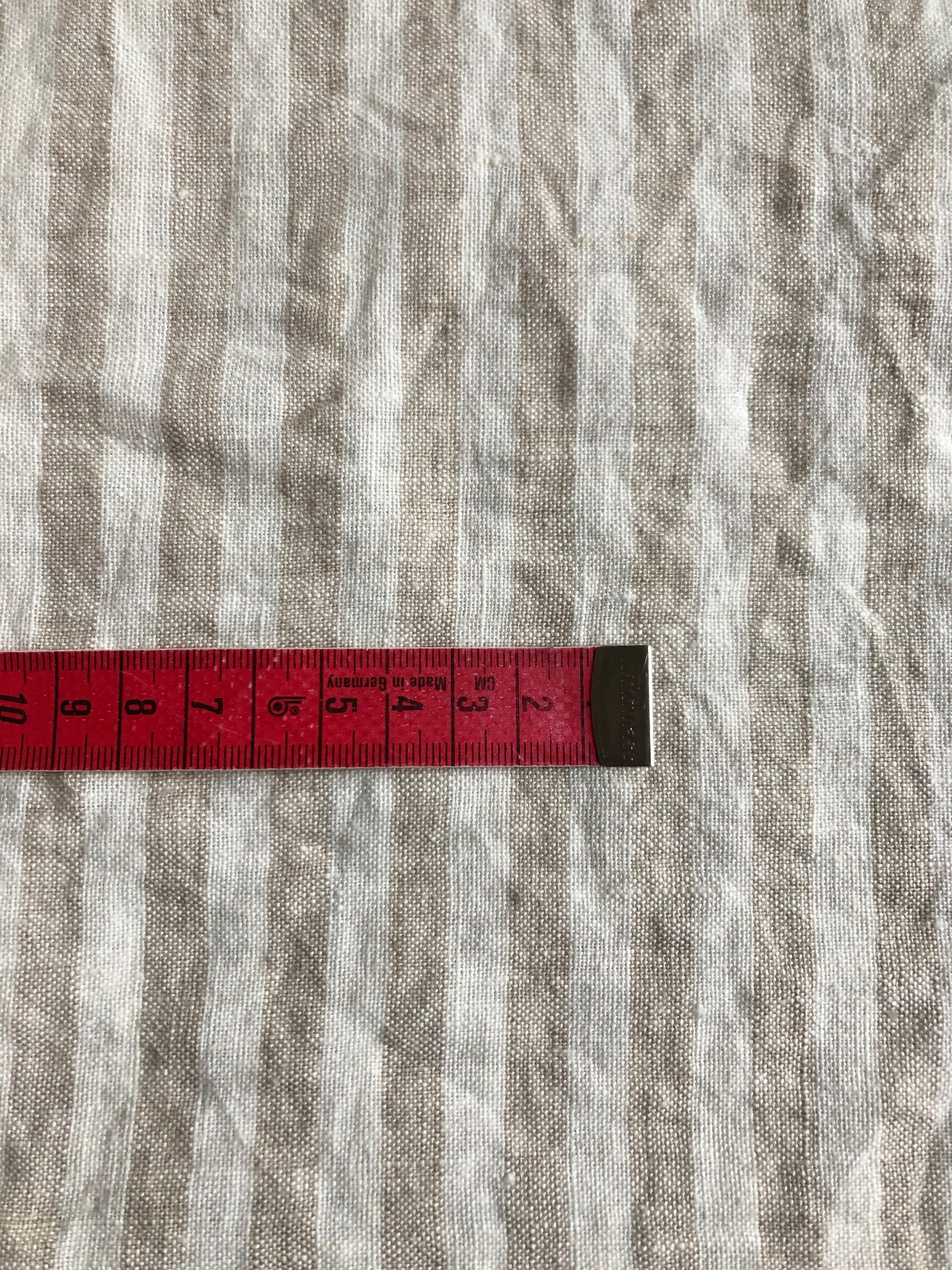 Striped Linen Fabric: Extra Wide Soft Linen, Beige, 250cm Width