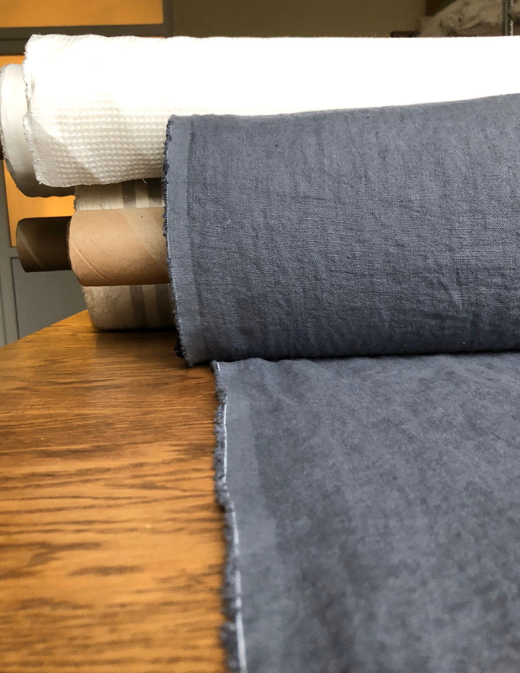 Softened Linen Fabric: 100% Natural, 145cm Wide, 260gsm