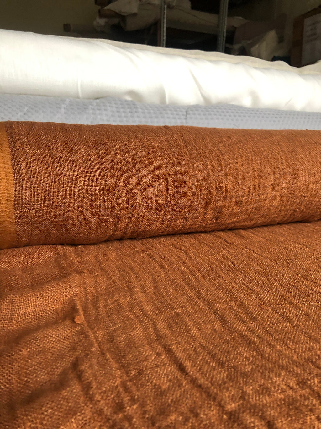 Squash Linen Fabric: 100% Natural, 140cm Wide, Sewing Fabric by the Yard