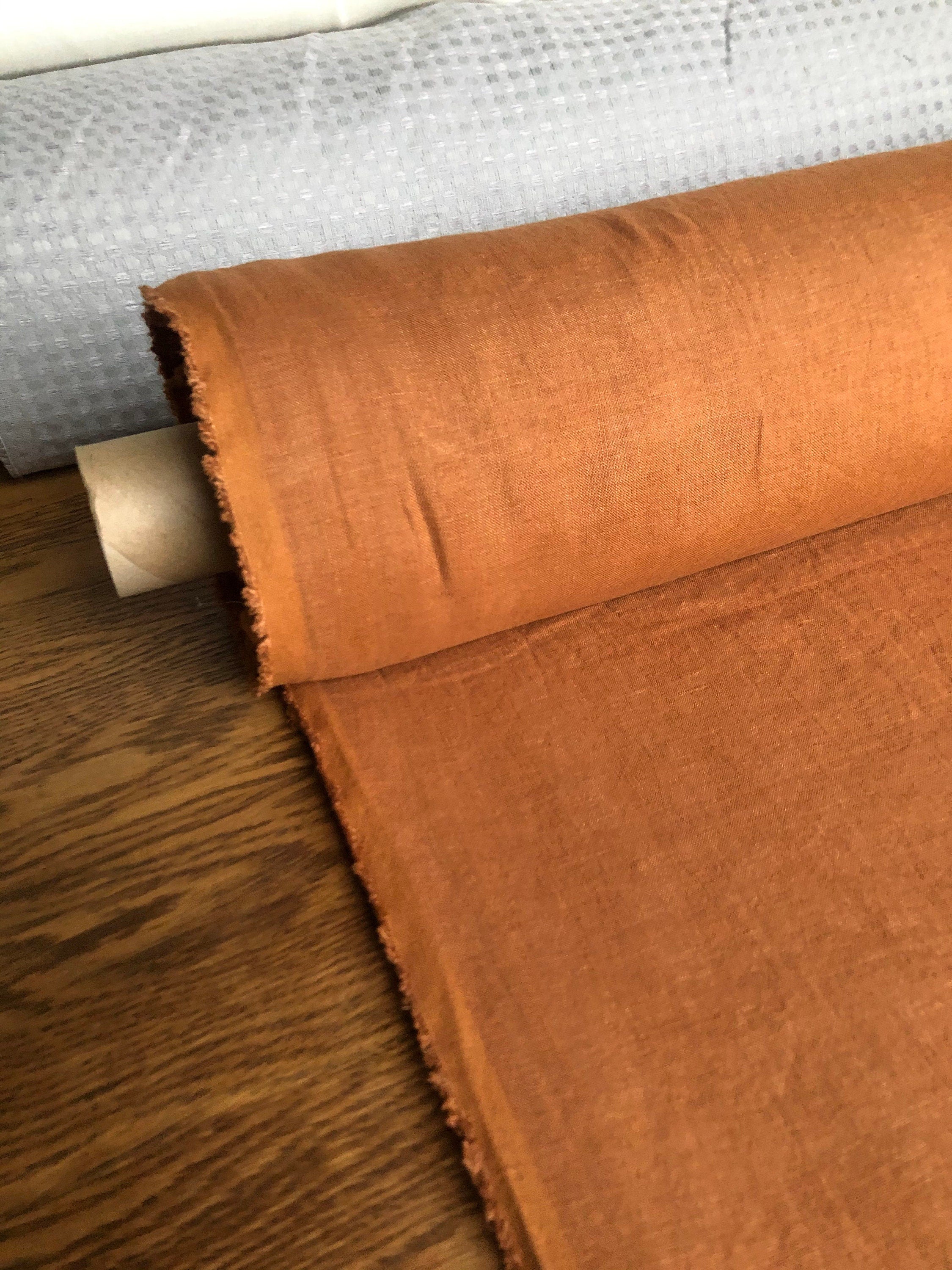 Soft Squash Linen Fabric: 100% French Flax (145cm Width)
