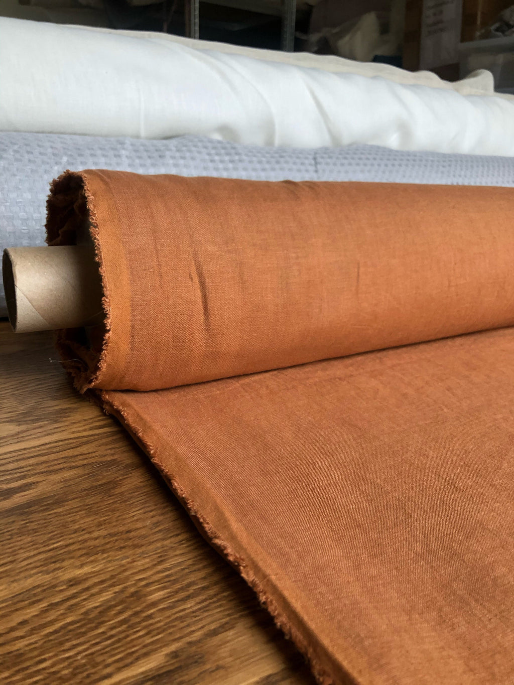 Soft Squash Linen Fabric: 100% French Flax (145cm Width)