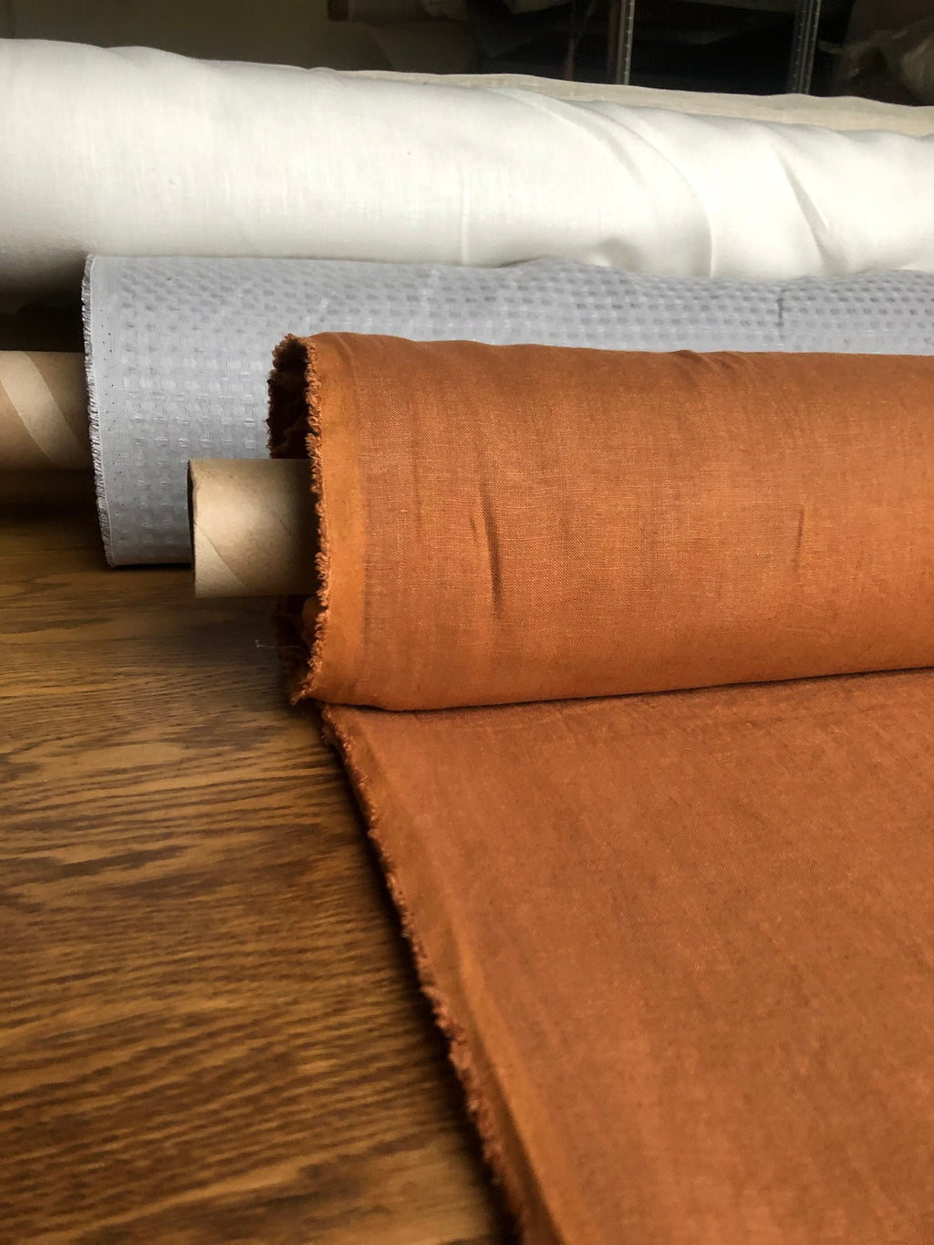 Soft Squash Linen Fabric: 100% French Flax (145cm Width)