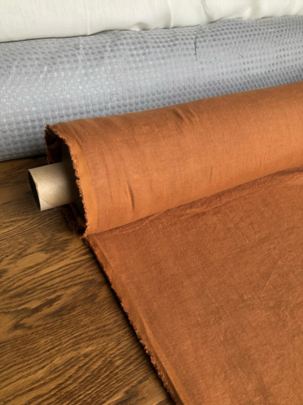 Soft Squash Linen Fabric: 100% French Flax (145cm Width)