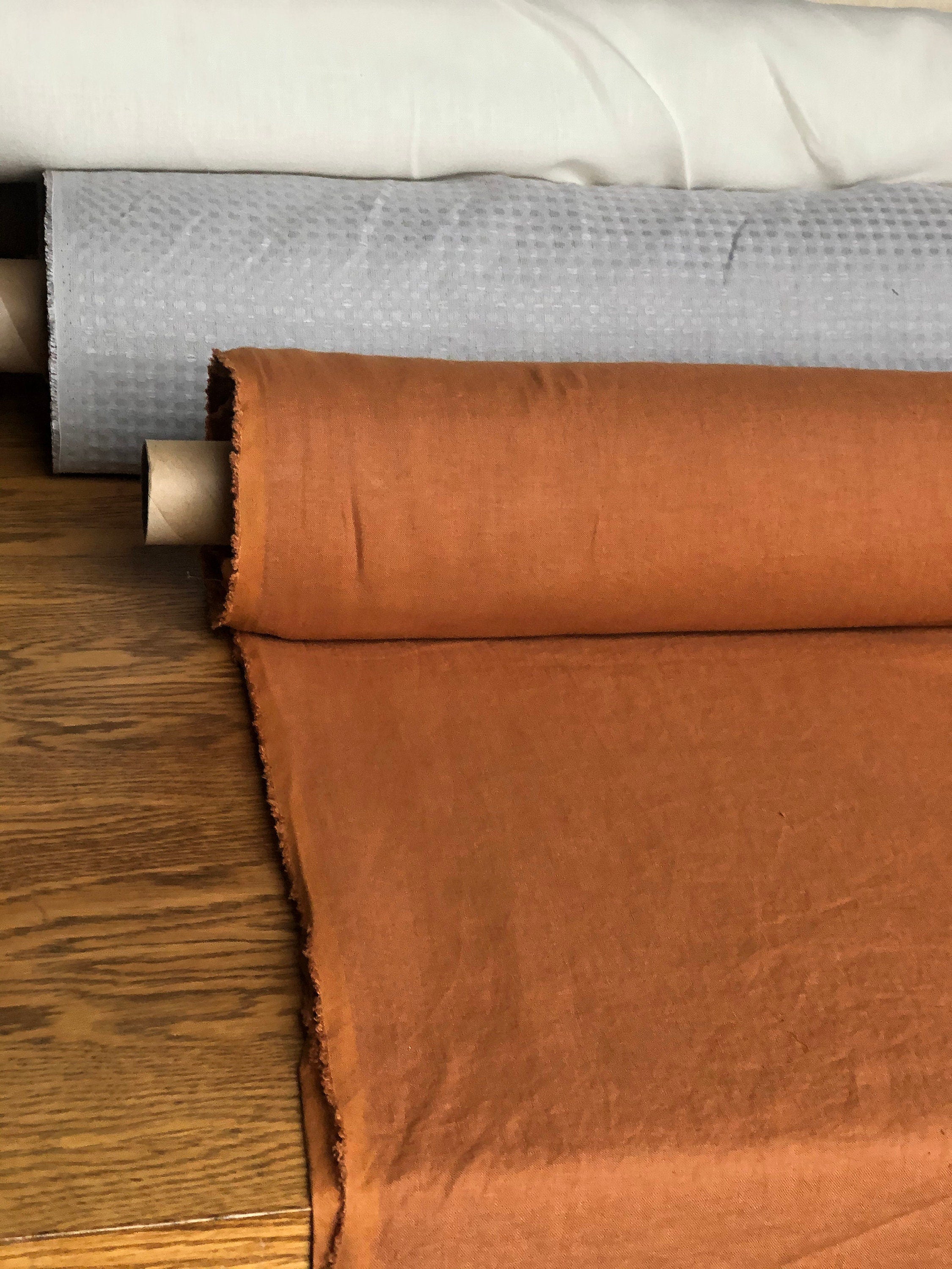 Soft Squash Linen Fabric: 100% French Flax (145cm Width)
