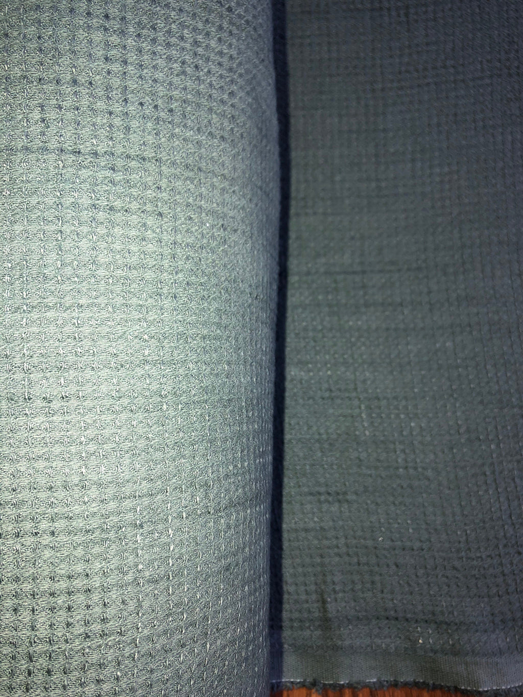 Waffle Linen Cotton Fabric: 949green, 140cm Wide, Softened