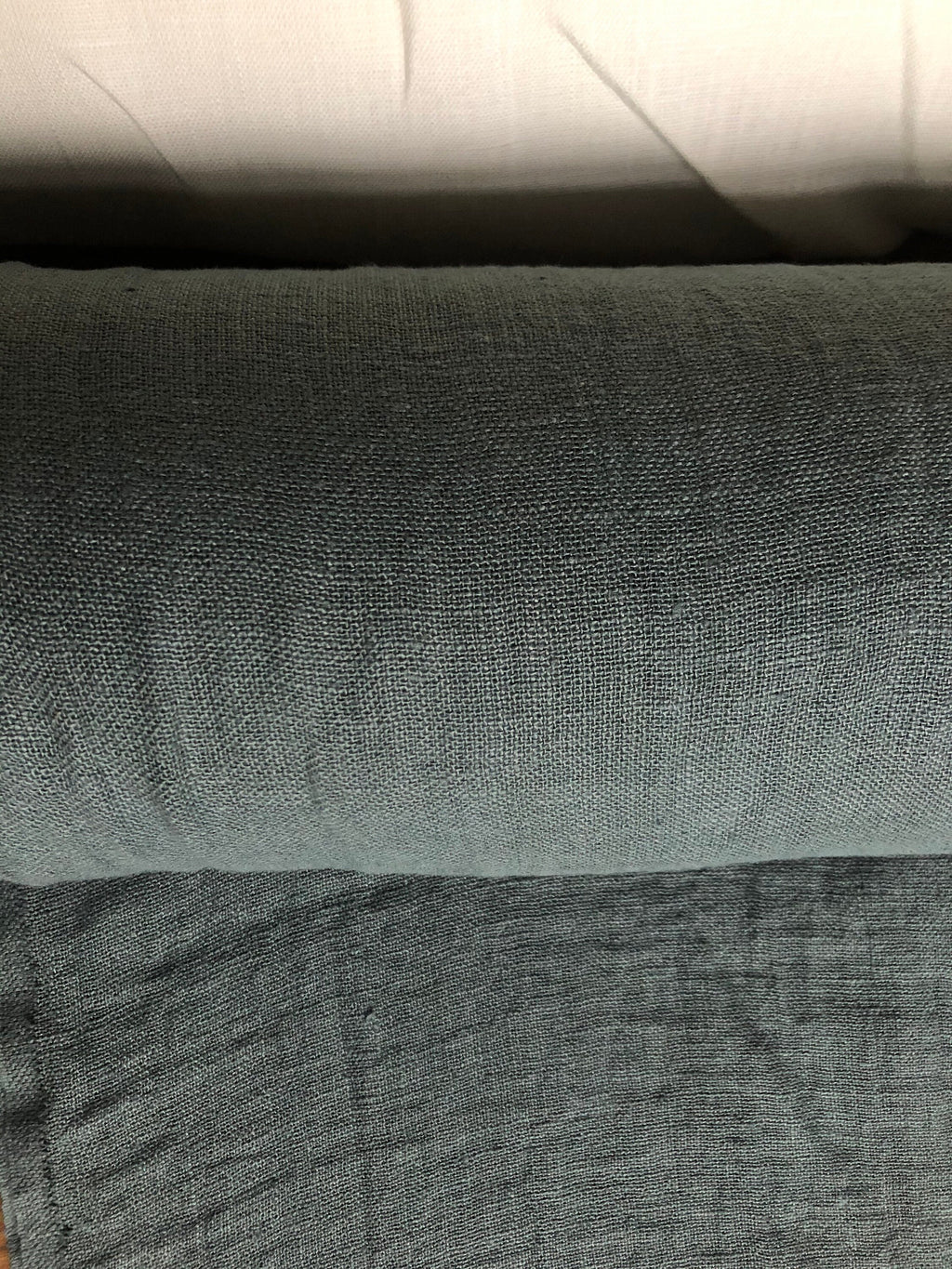 Green Linen Fabric: 100% Natural, 200g, 150cm Wide, For Sewing & Bedding