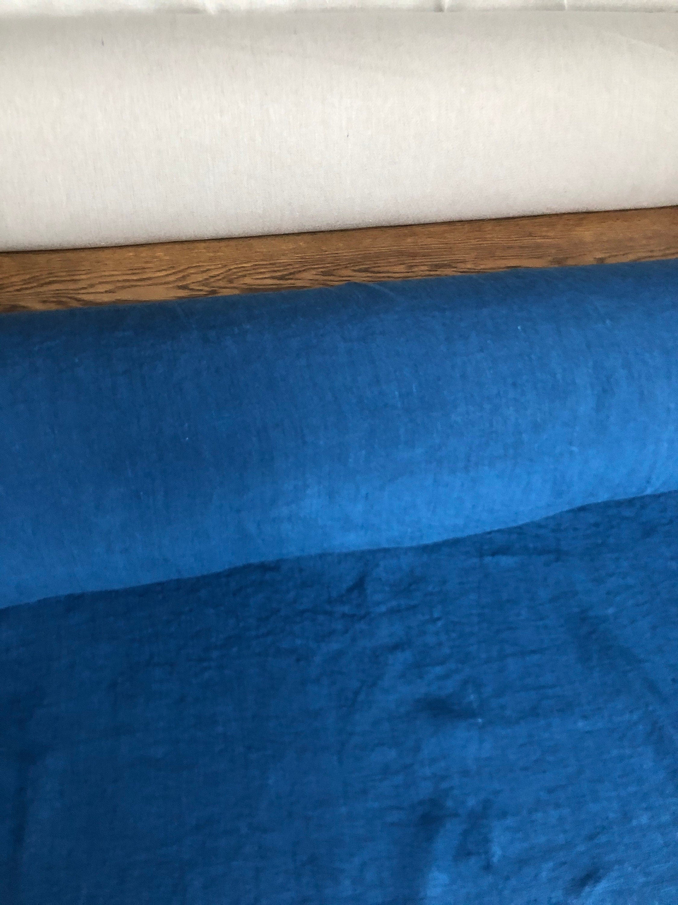 Marine Blue Linen Fabric: 100% Natural, 145cm Wide, 260g