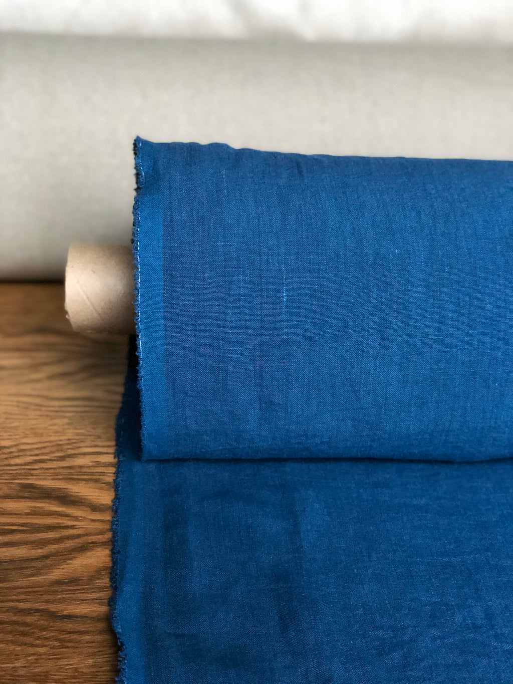 Extra Wide Blue Marine Linen Fabric: Softened Bedding & Sewing (250cm)