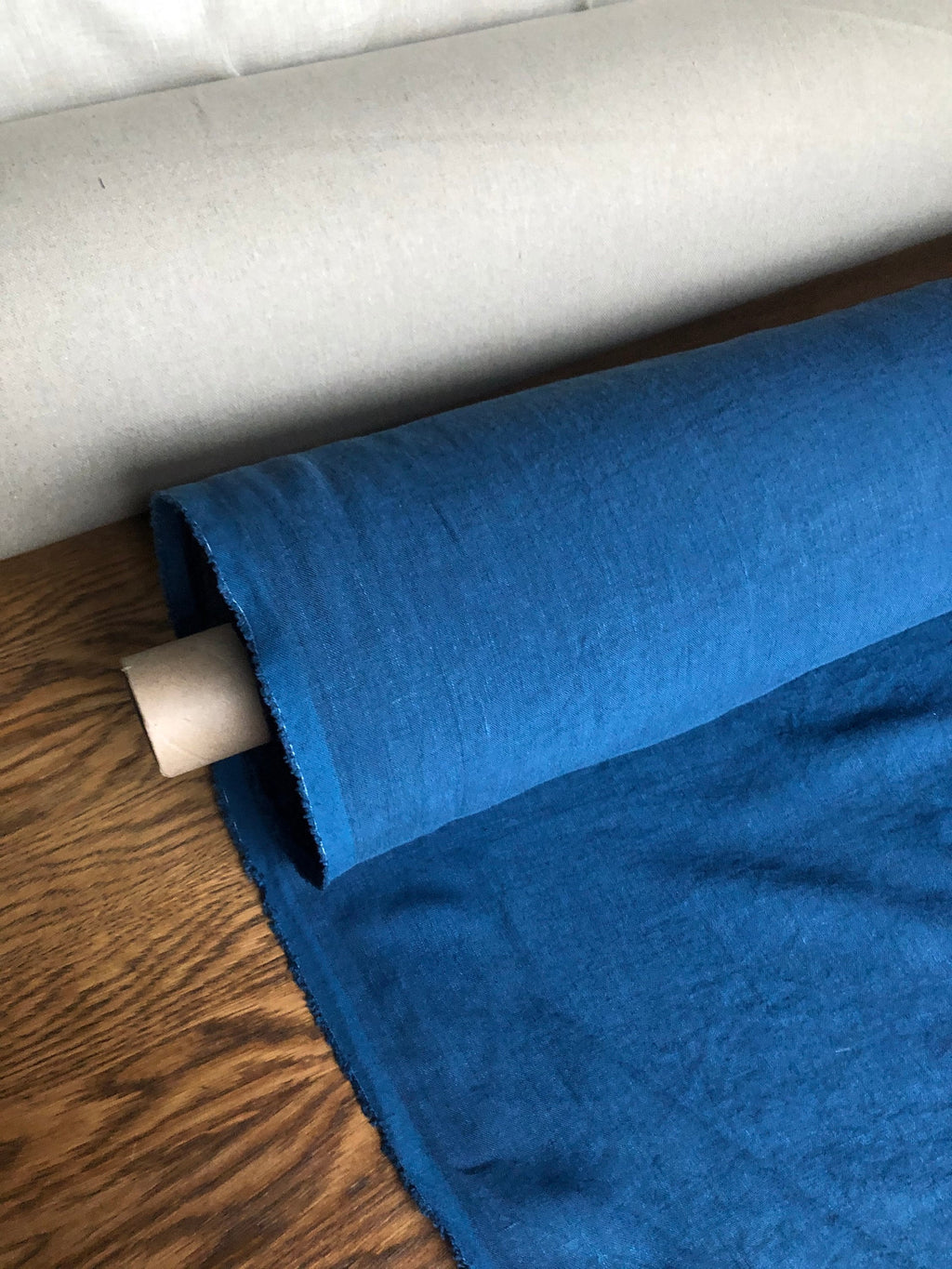 Extra Wide Blue Marine Linen Fabric: Softened Bedding & Sewing (250cm)