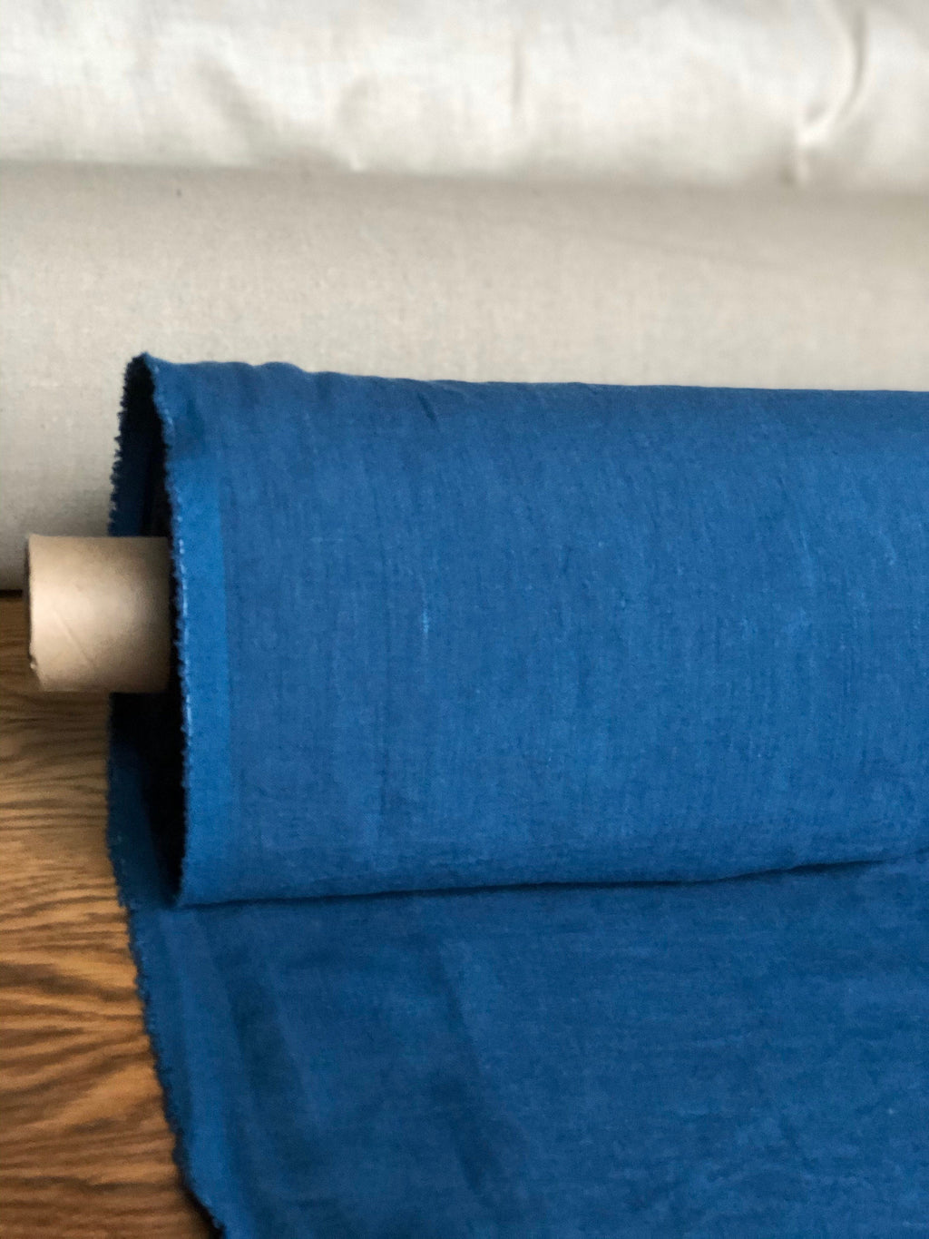 Extra Wide Blue Marine Linen Fabric: Softened Bedding & Sewing (250cm)