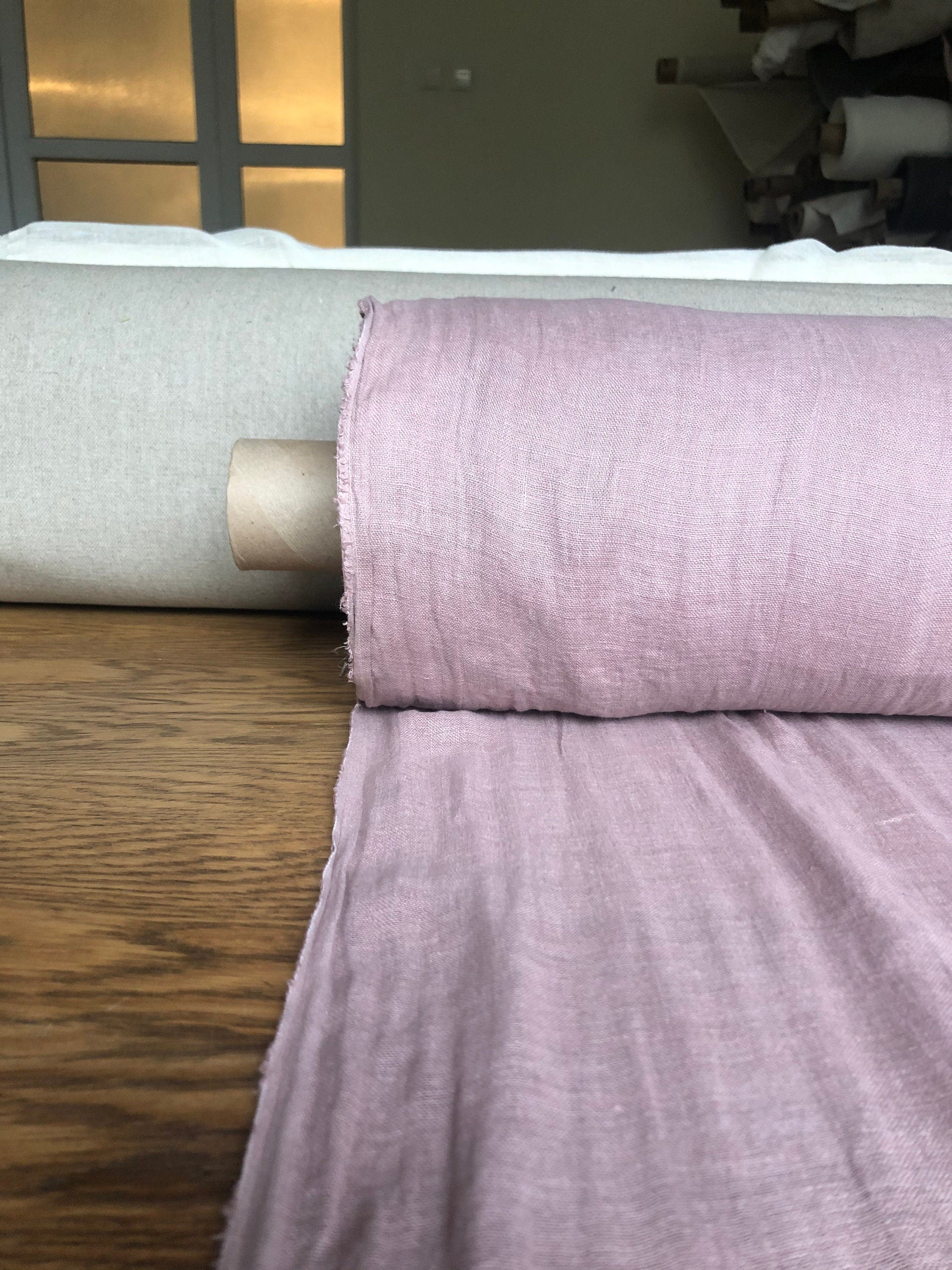 Dusty Lavender Linen Fabric: 100% Natural, Light Weight (By The Yard)