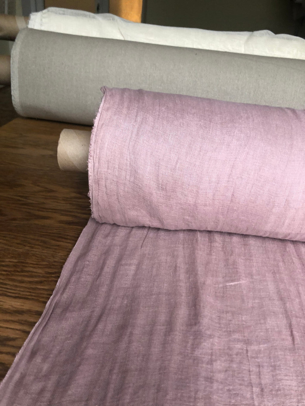 Dusty Lavender Linen Fabric: 100% Natural, Light Weight (By The Yard)