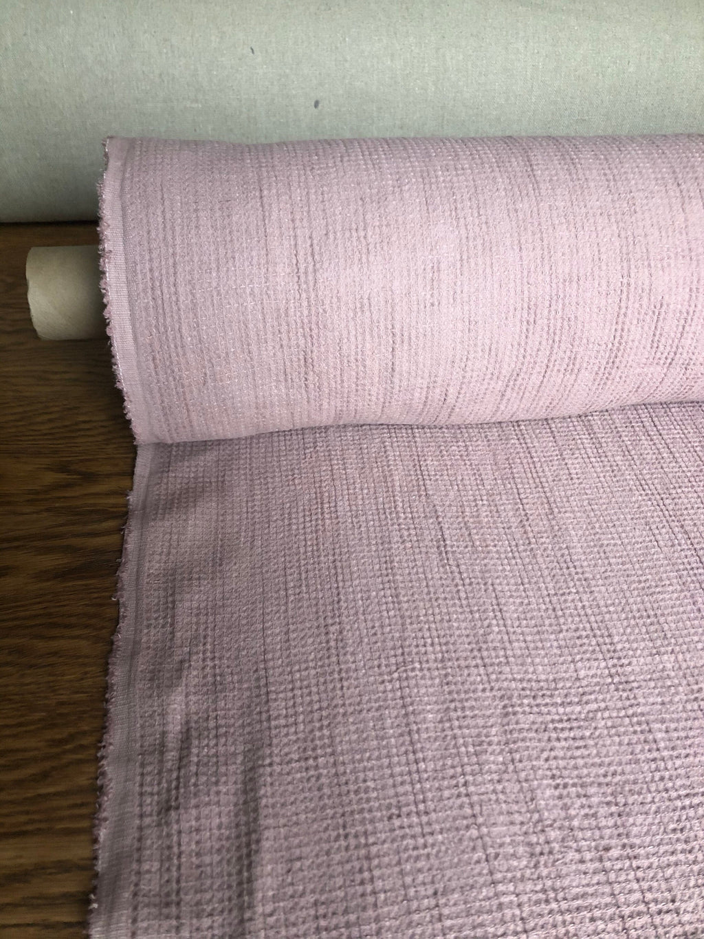 Waffle Linen Cotton Fabric: Dusty Lavender Bath/Spa Towel Material