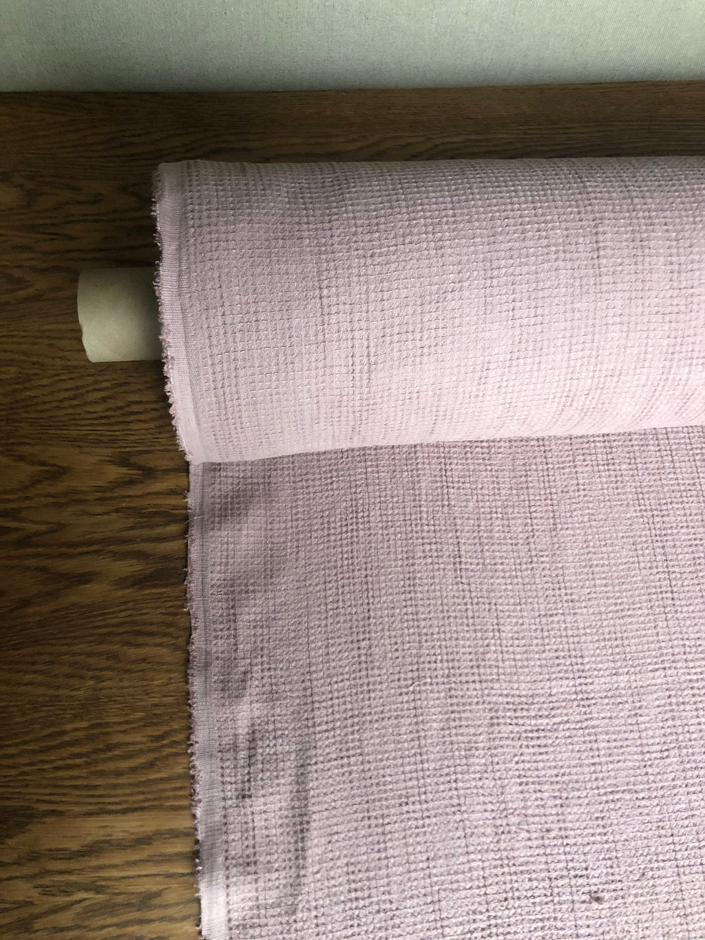 Waffle Linen Cotton Fabric: Dusty Lavender Bath/Spa Towel Material