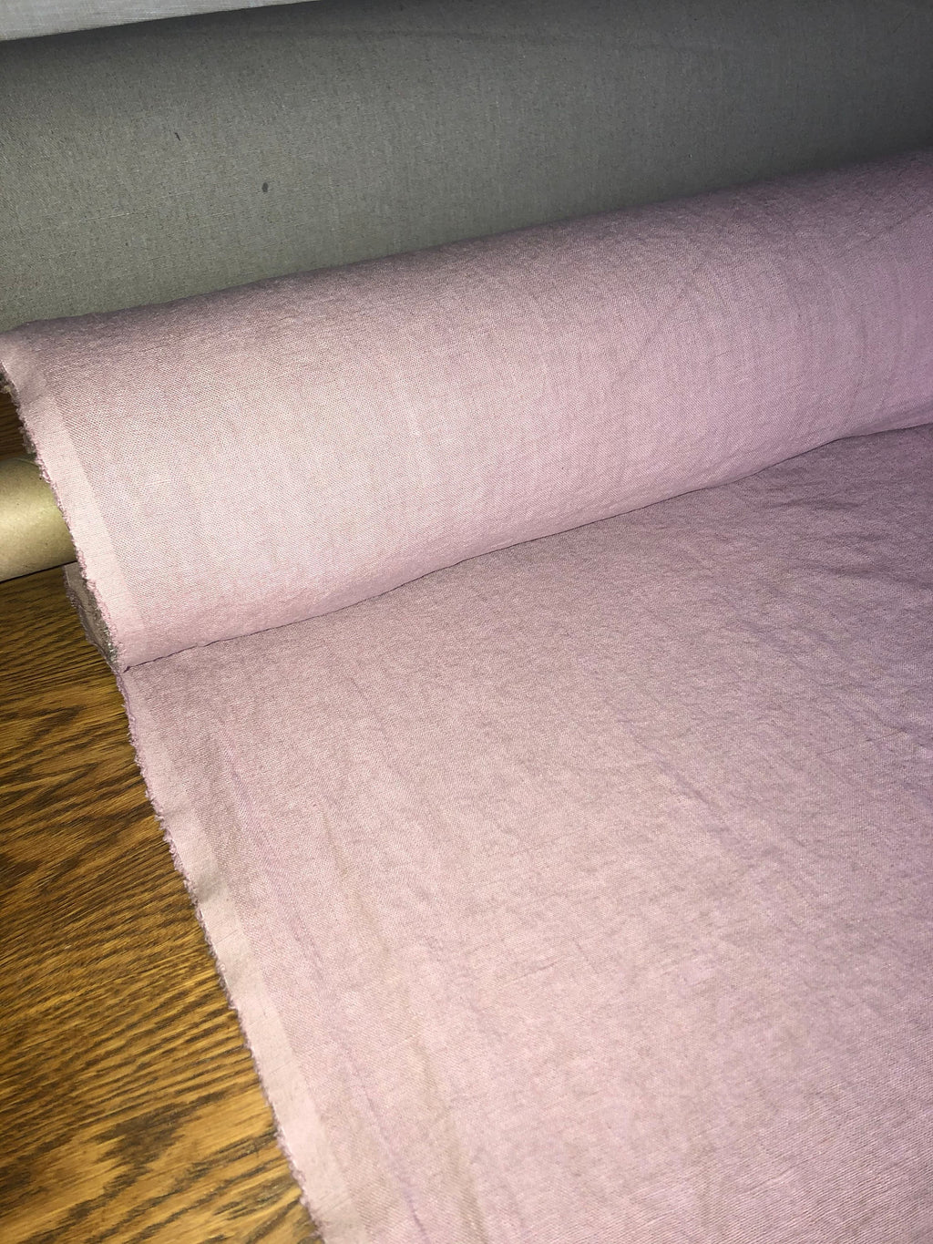 Dusty Lavender Linen Fabric: 100% Natural, 145cm Wide, 260g