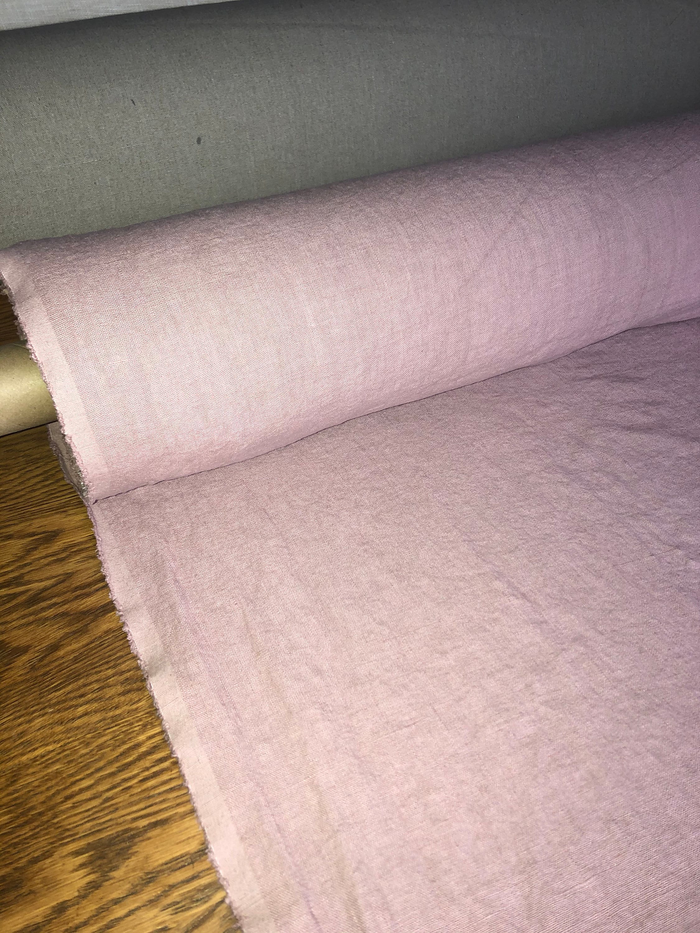 Dusty Lavender Linen Fabric: 100% Natural, 145cm Wide, 260g