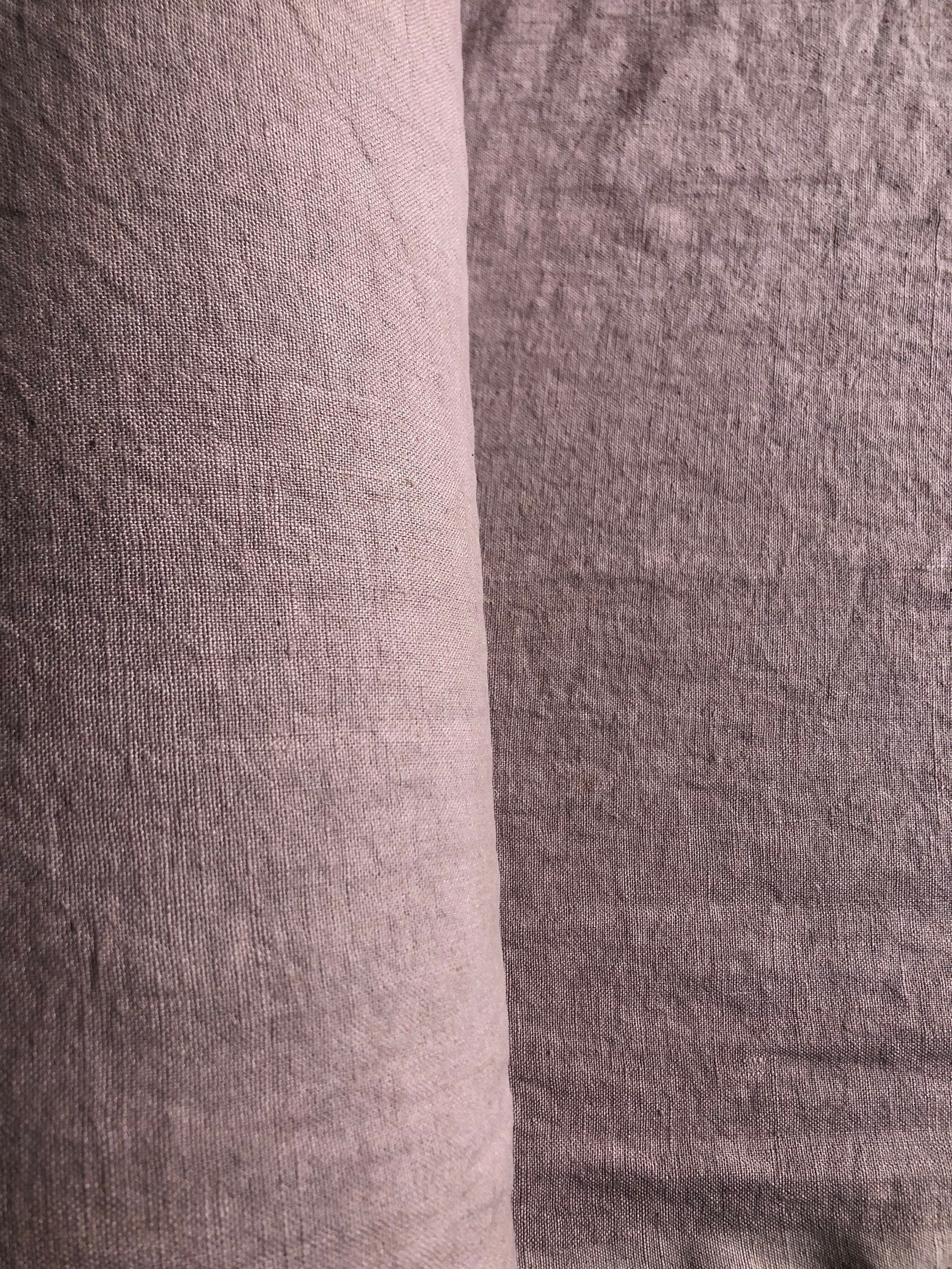 Dusty Lavender Linen Fabric: 100% Natural, 145cm Wide, 260g