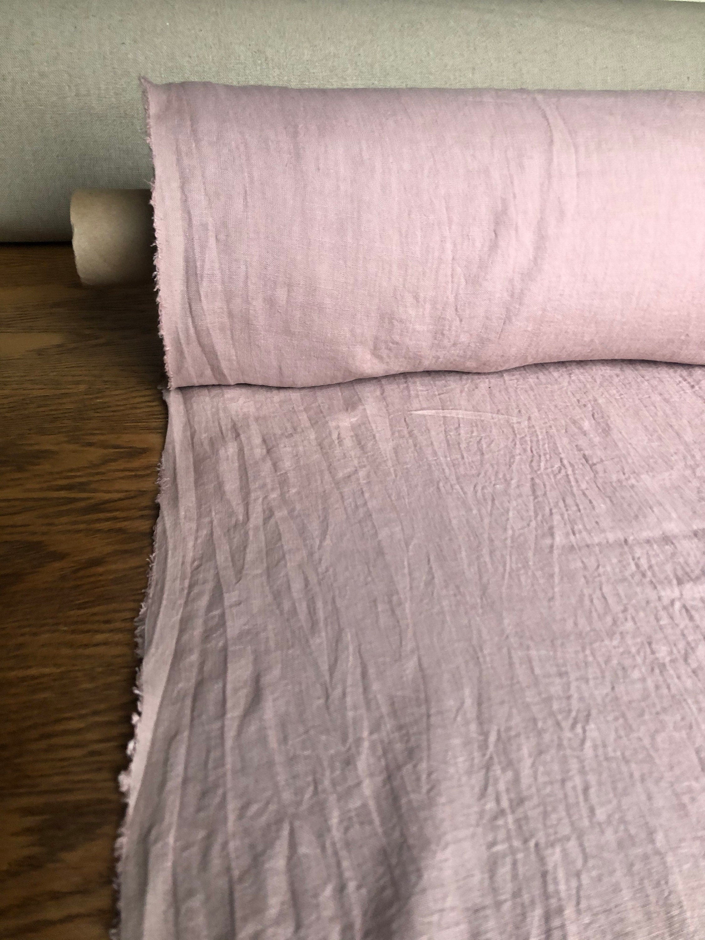 Dusty Lavender Linen Fabric: 100% French Flax, Softened (145 cm Width)