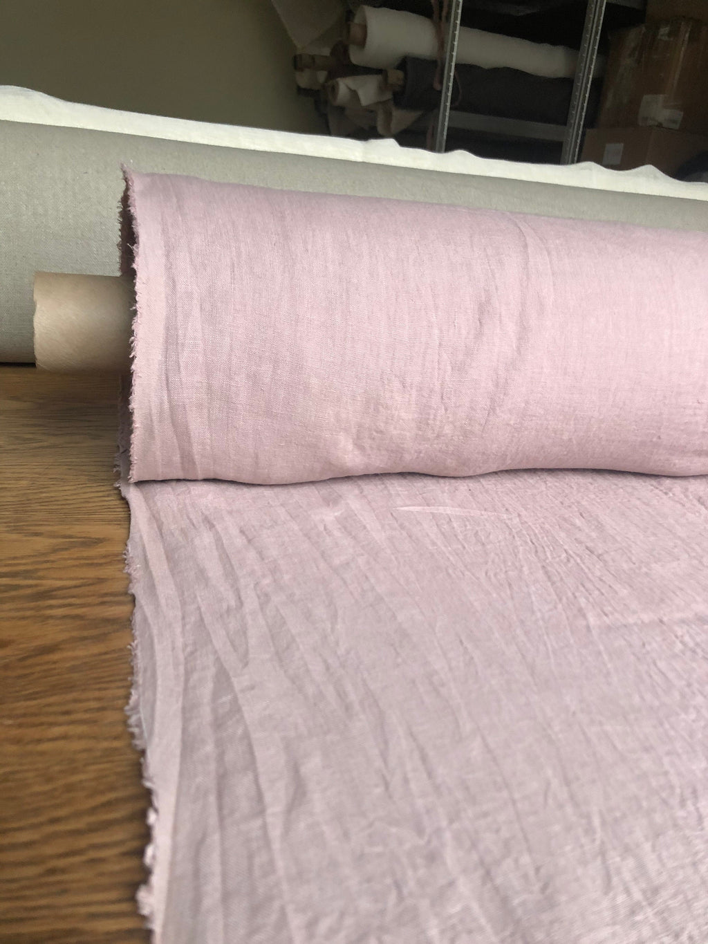 Dusty Lavender Linen Fabric: 100% French Flax, Softened (145 cm Width)