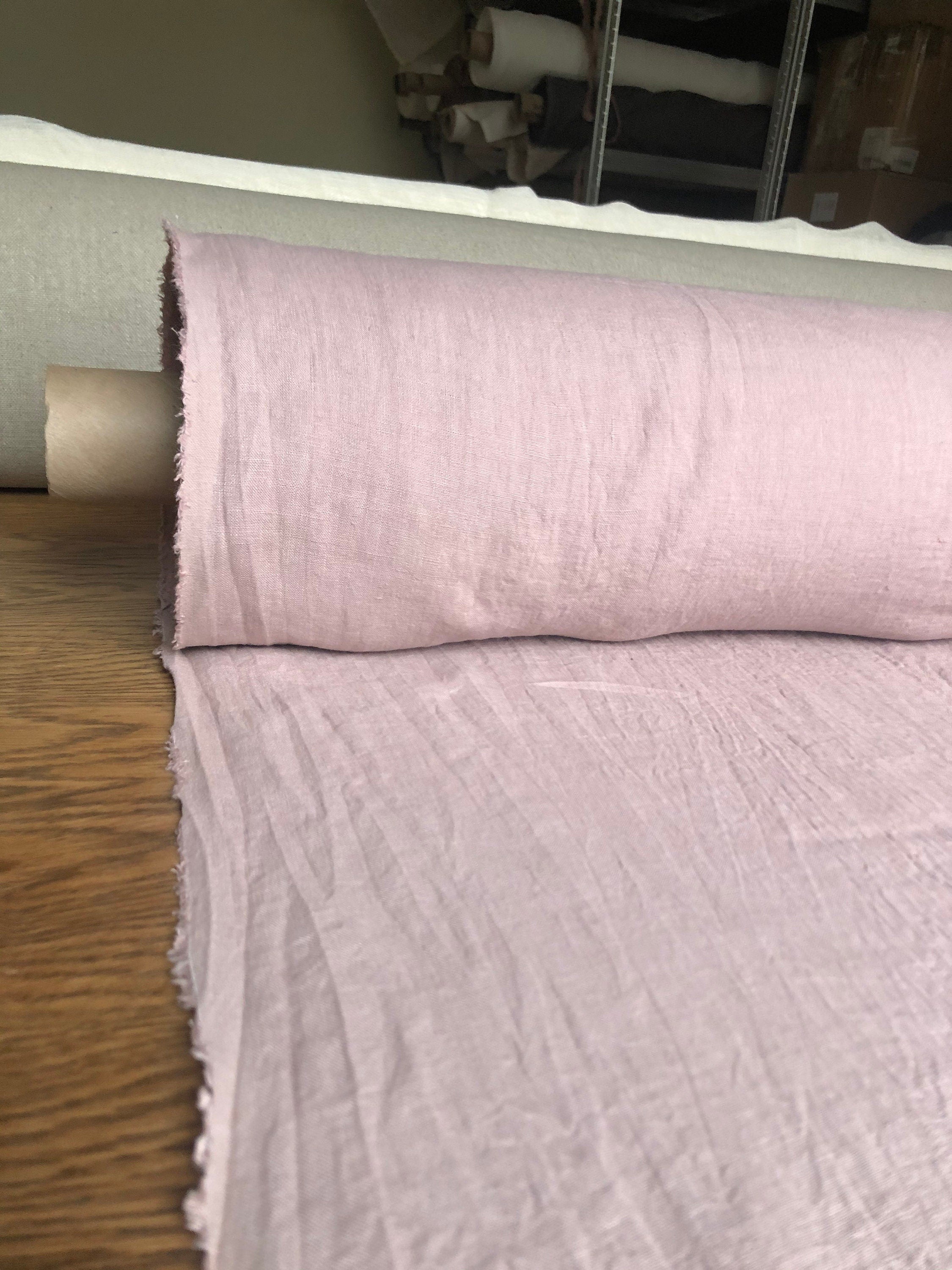Dusty Lavender Linen Fabric: 100% French Flax, Softened (145 cm Width)