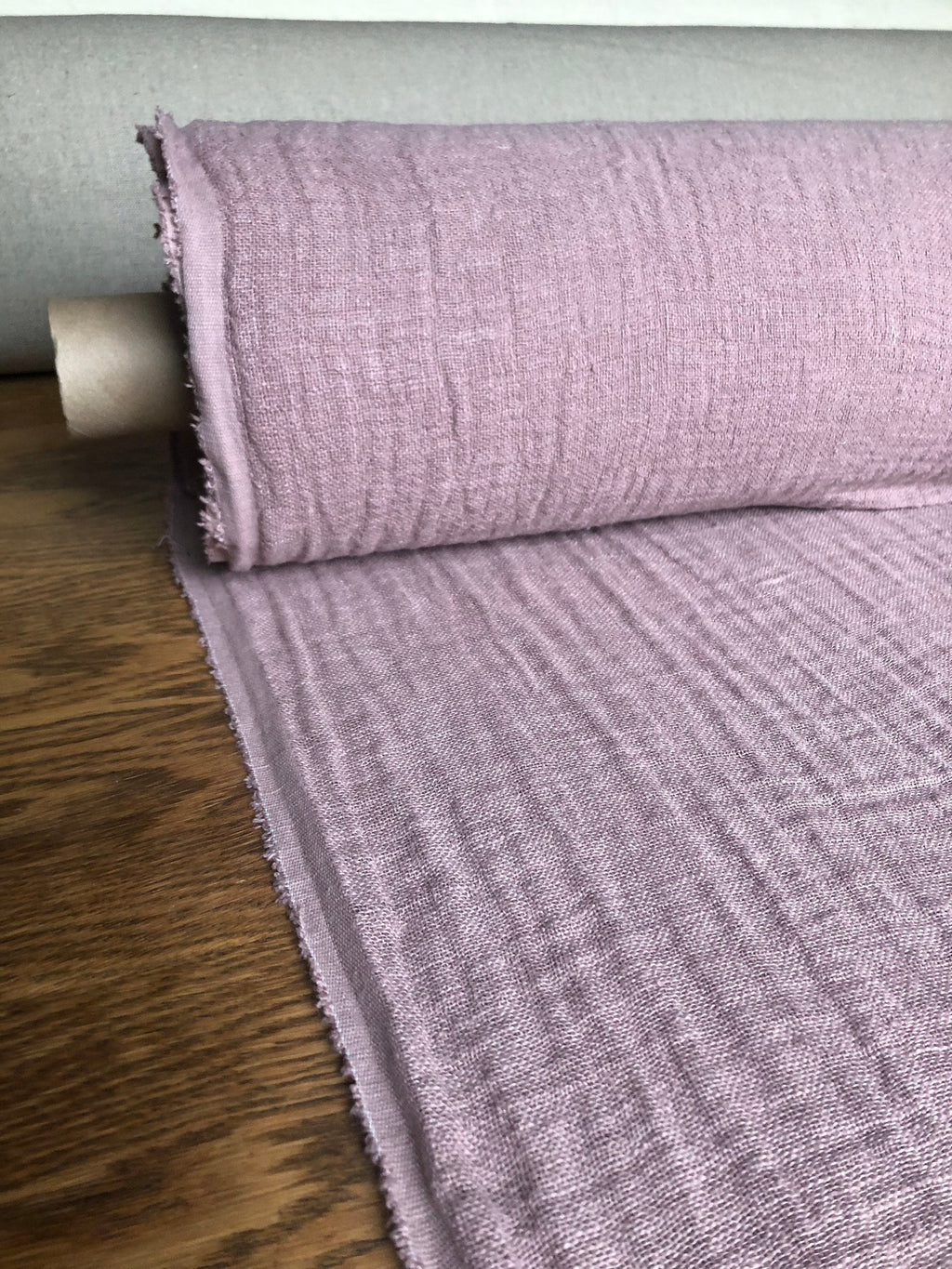 Dusty Lavender Linen Fabric: 100% Natural, 140cm Wide, For Sewing
