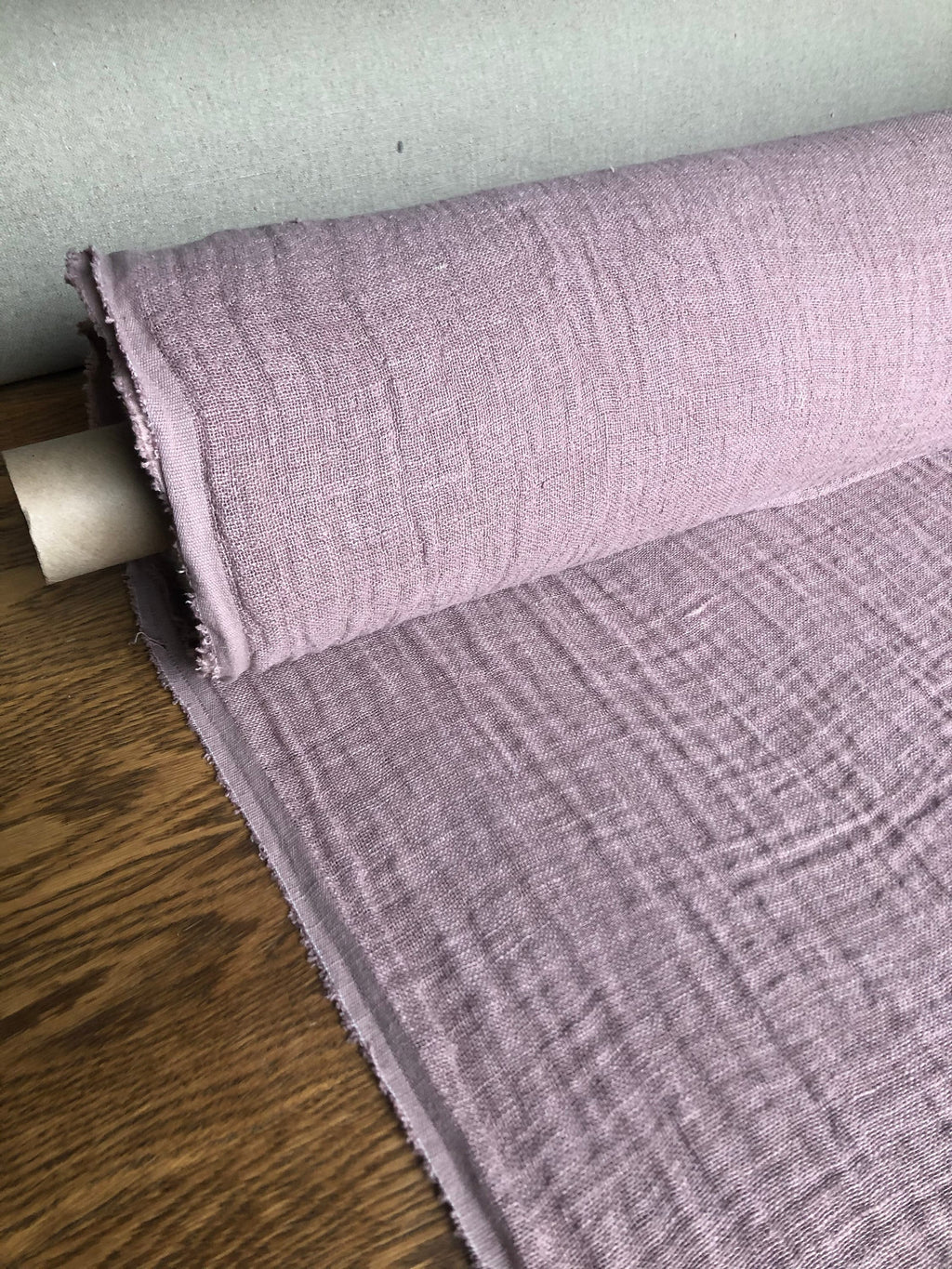 Dusty Lavender Linen Fabric: 100% Natural, 140cm Wide, For Sewing