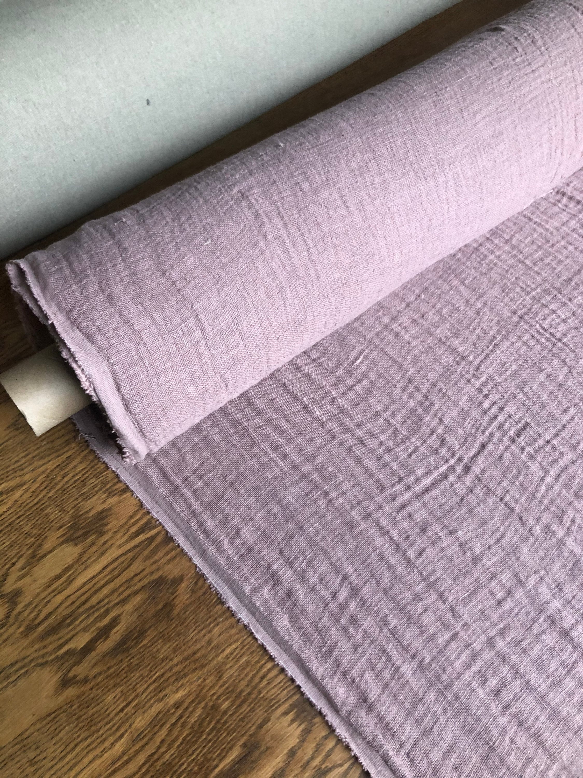 Dusty Lavender Linen Fabric: 100% Natural, 140cm Wide, For Sewing