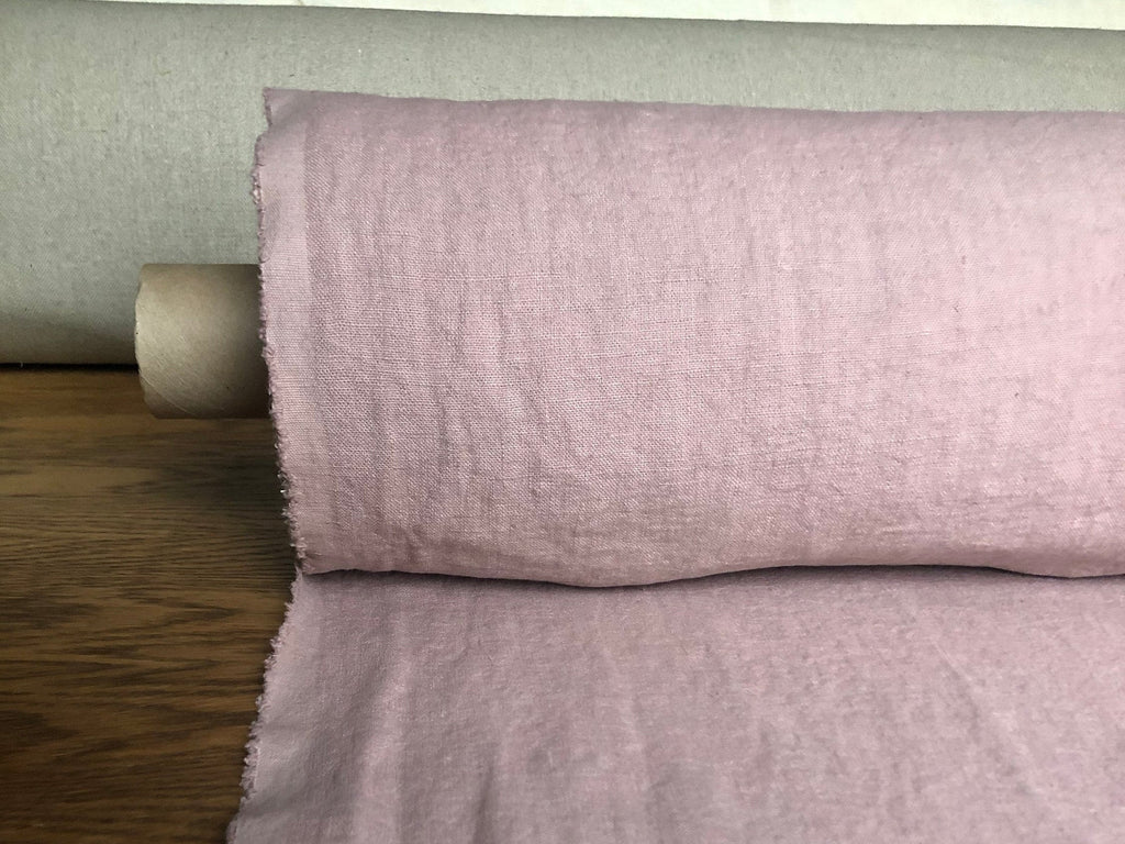 Dusty Lavender Linen Fabric: 100% Natural, 145cm Wide, 260g