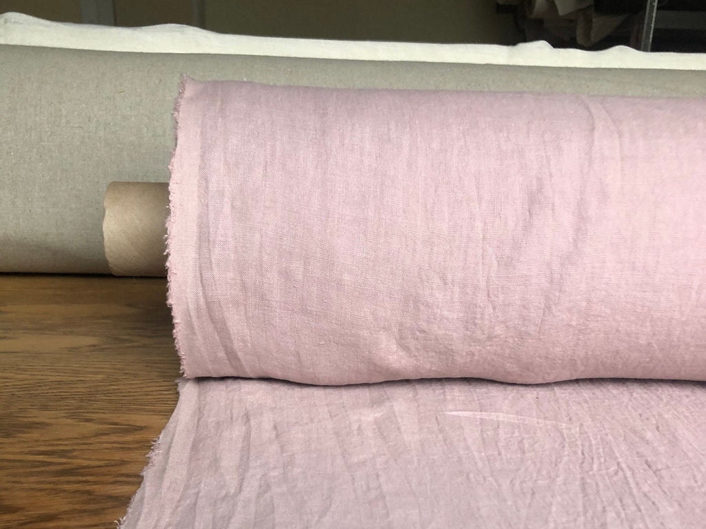 Dusty Lavender Linen Fabric: 100% French Flax, Softened (145 cm Width)