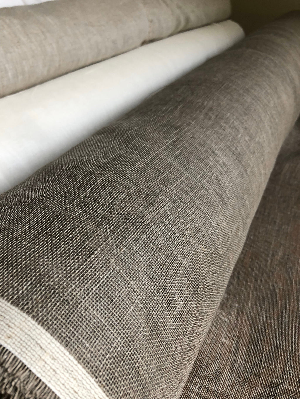 Natural Linen Fabric By The Yard: 100% Pure, 59" Wide, For Sewing
