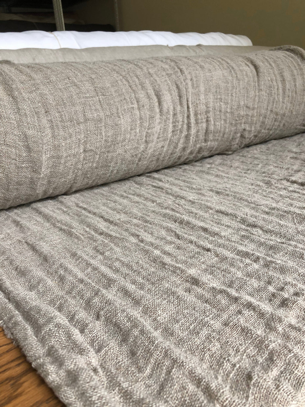 Natural Linen Fabric: Softened Weave, 140cm Wide, For Sewing