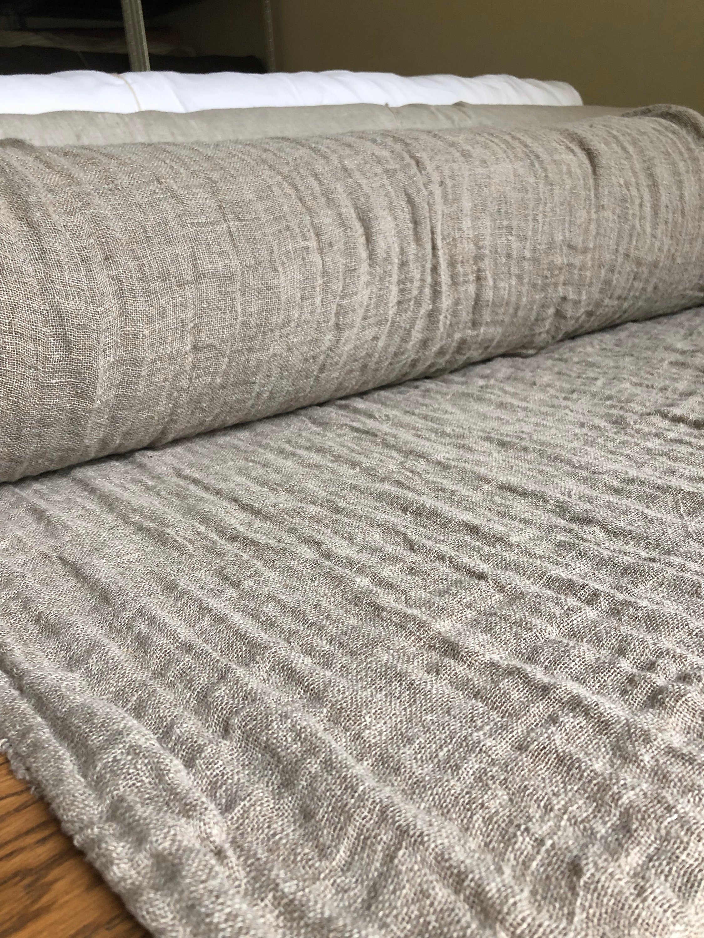 Natural Linen Fabric: Softened Weave, 140cm Wide, For Sewing