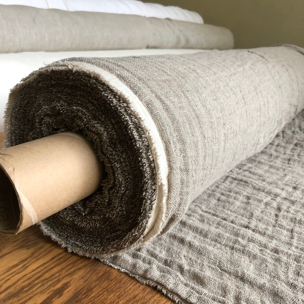 Natural Linen Fabric: Softened Weave, 140cm Wide, For Sewing