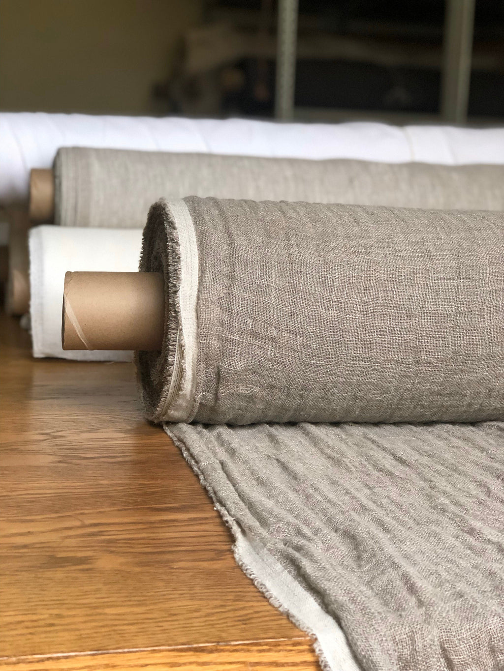 Natural Linen Fabric: Softened Weave, 140cm Wide, For Sewing