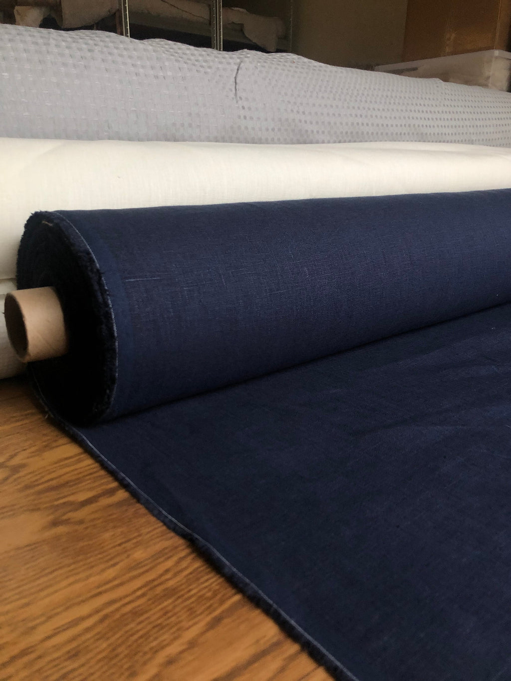Dark Night Linen Fabric: 100% Natural, 145cm Wide, 260g
