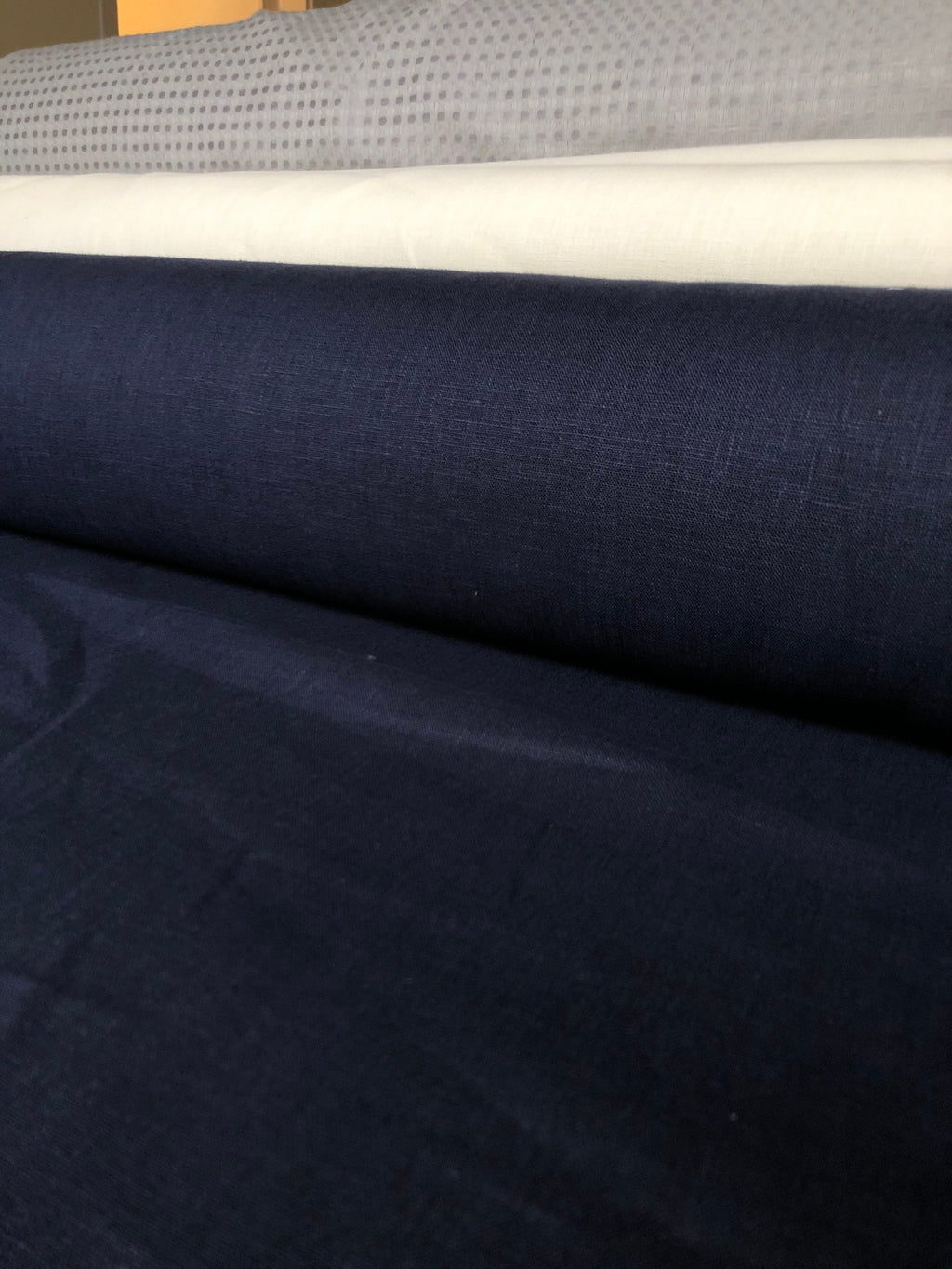 Dark Night Linen Fabric: 100% Natural, 145cm Wide, 260g