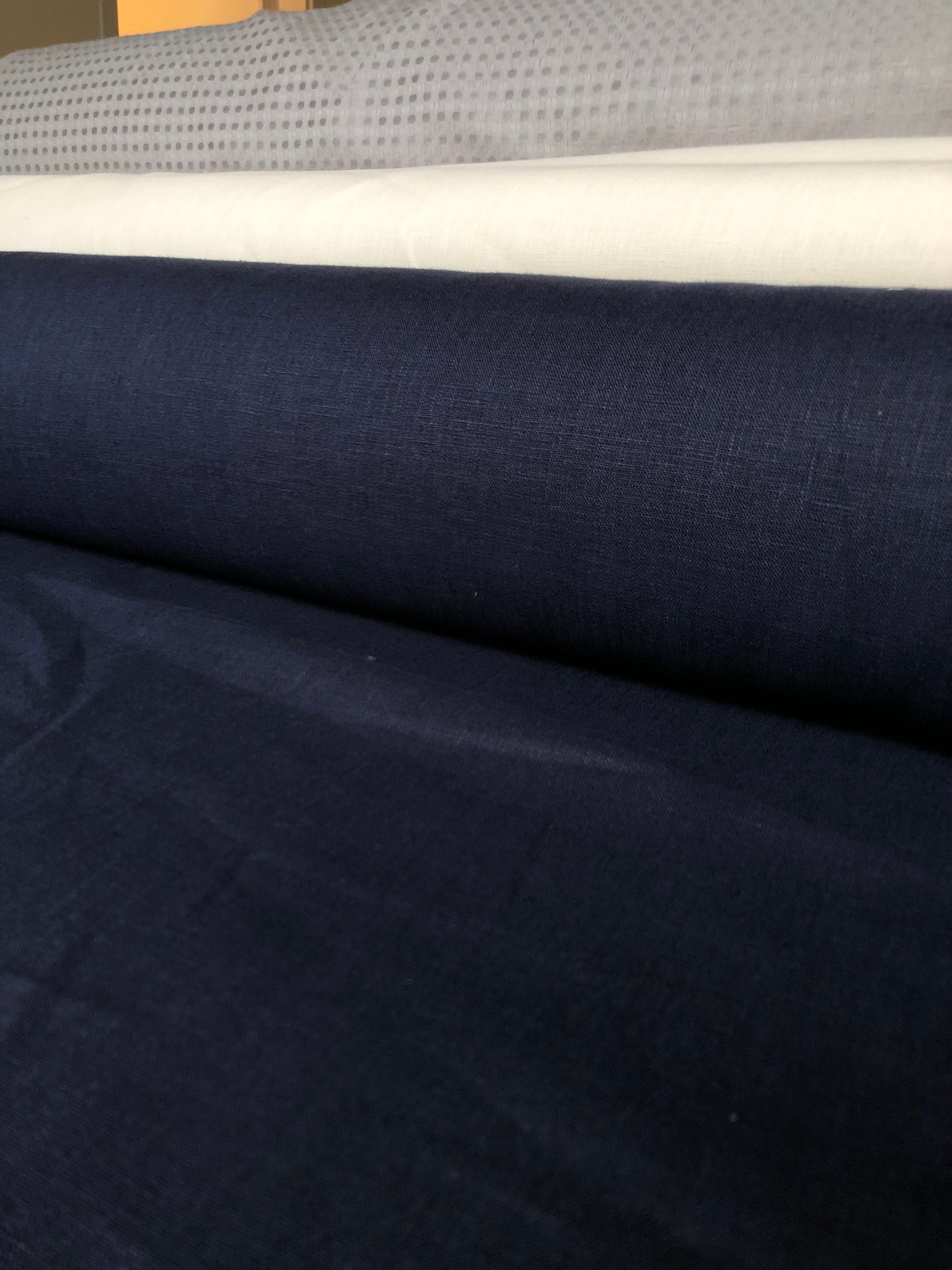 Dark Night Linen Fabric: 100% Natural, 145cm Wide, 260g