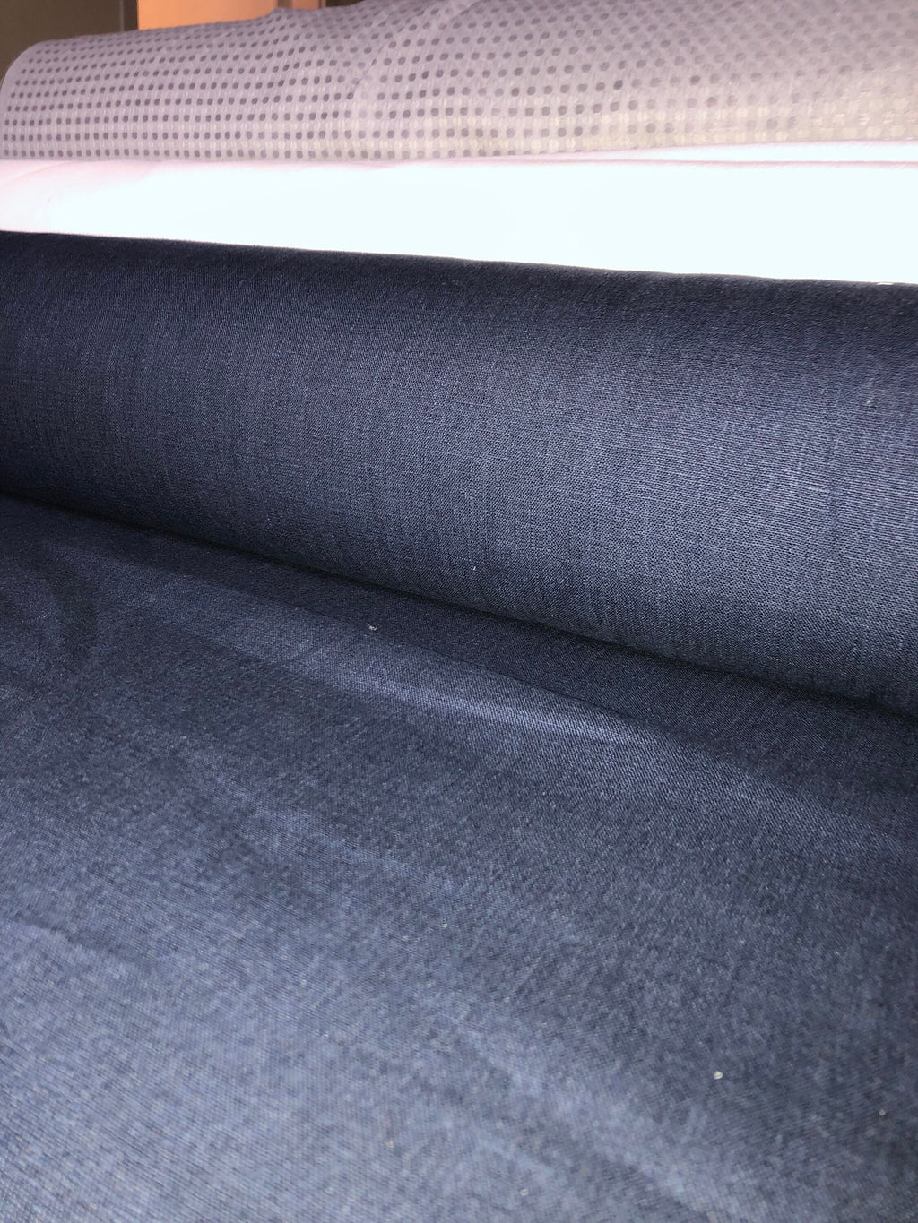 Dark Night Linen Fabric: 100% Natural, 145cm Wide, 260g