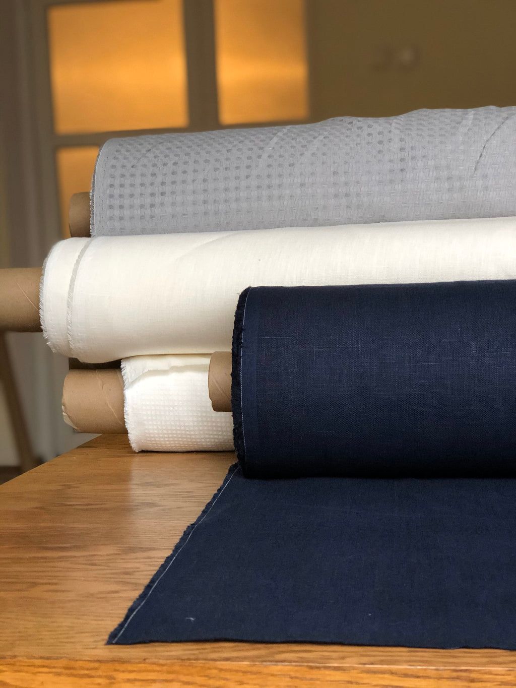 Dark Night Linen Fabric: 100% Natural, 145cm Wide, 260g
