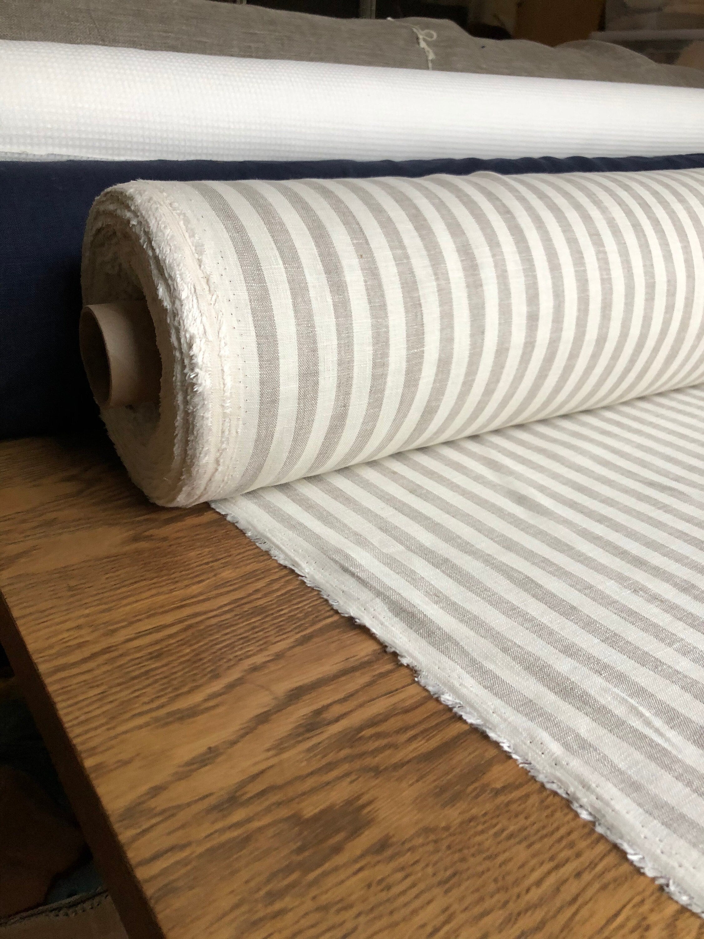 Striped Linen Fabric: 100% Natural, 150cm Wide - BGO203