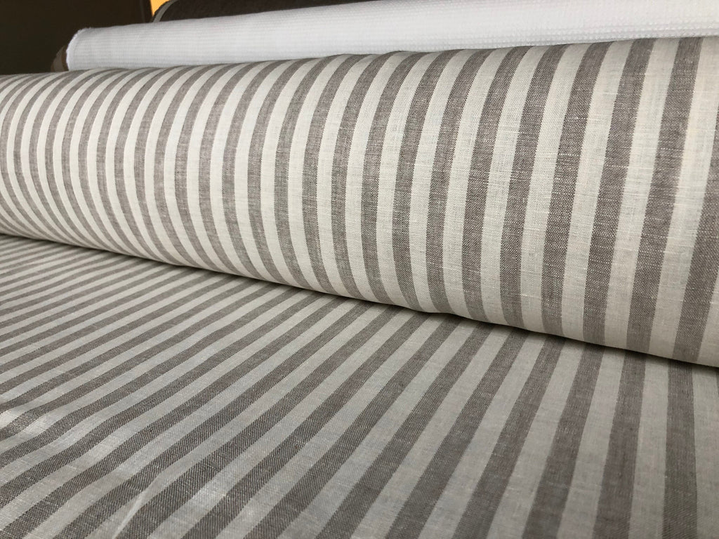 Striped Linen Fabric: 100% Natural, 150cm Wide - BGO203