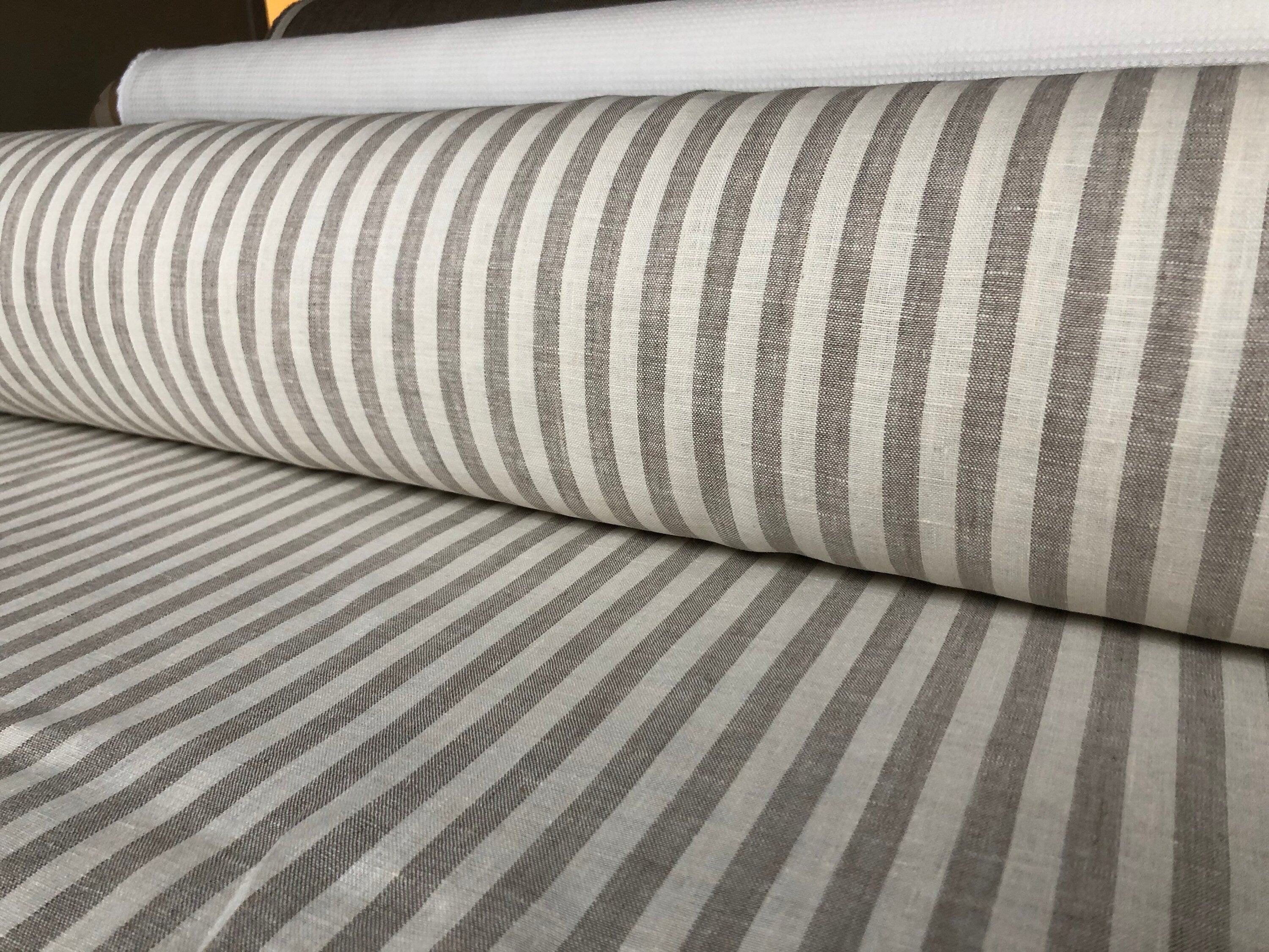 Striped Linen Fabric: 100% Natural, 150cm Wide - BGO203