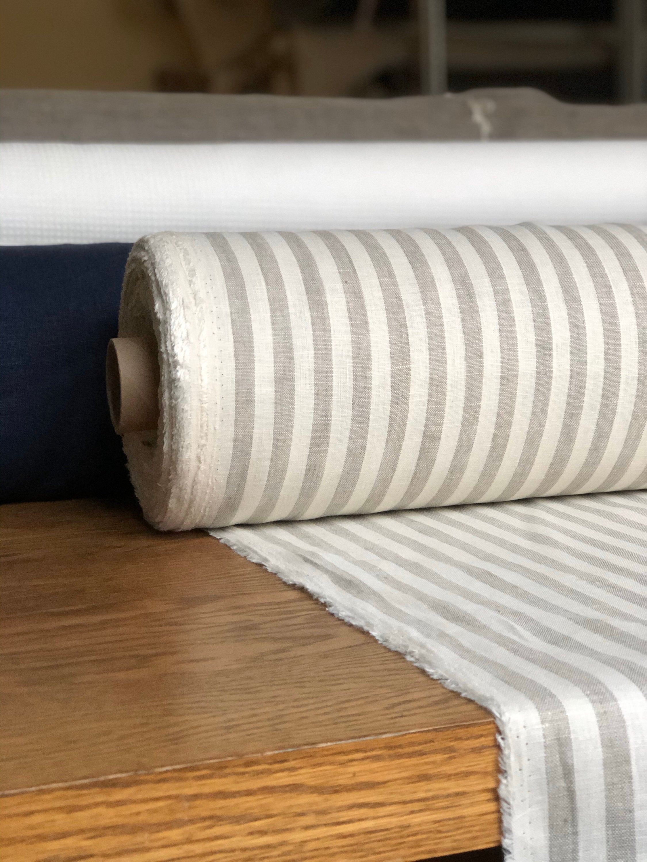 Striped Linen Fabric: 100% Natural, 150cm Wide - BGO203
