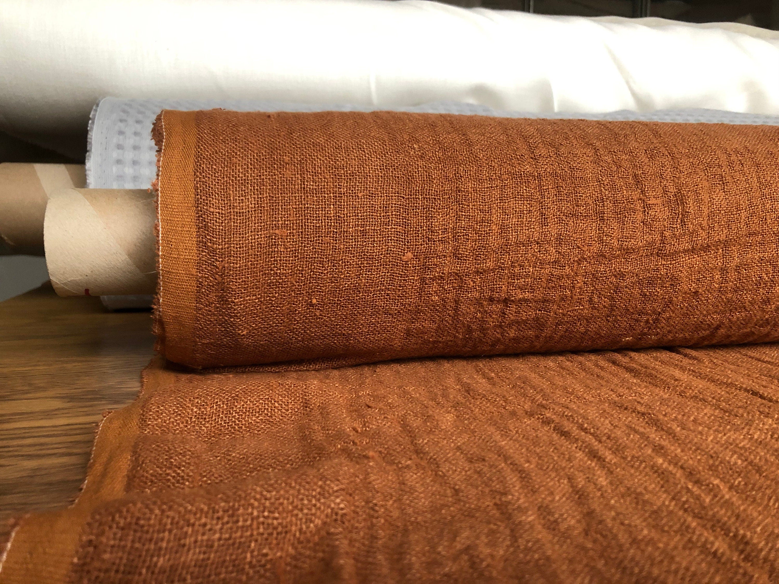 Squash Linen Fabric: 100% Natural, 140cm Wide, Sewing Fabric by the Yard