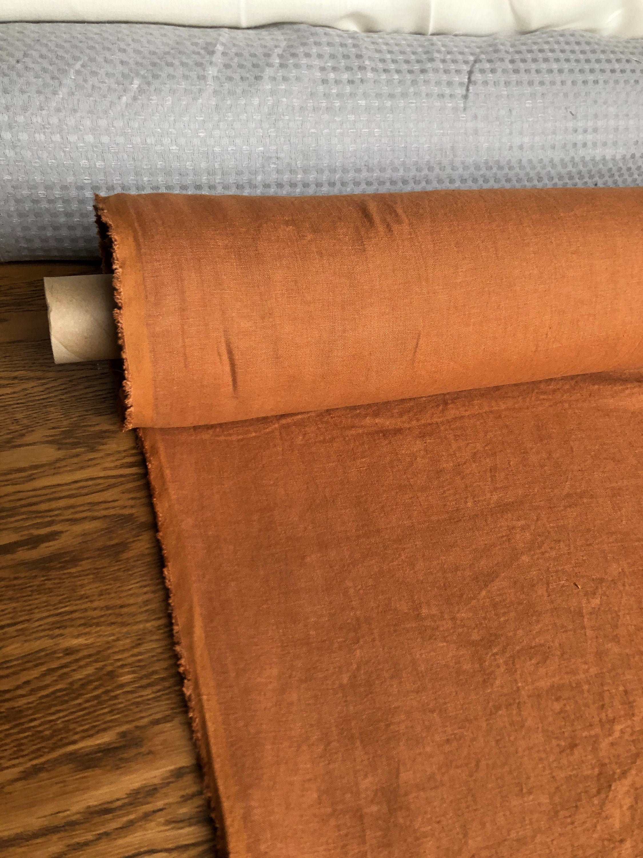Soft Squash Linen Fabric: 100% French Flax (145cm Width)